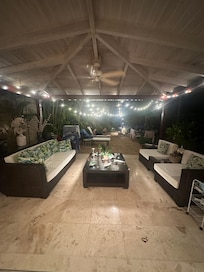 Outdoor living space w/ direct pool access