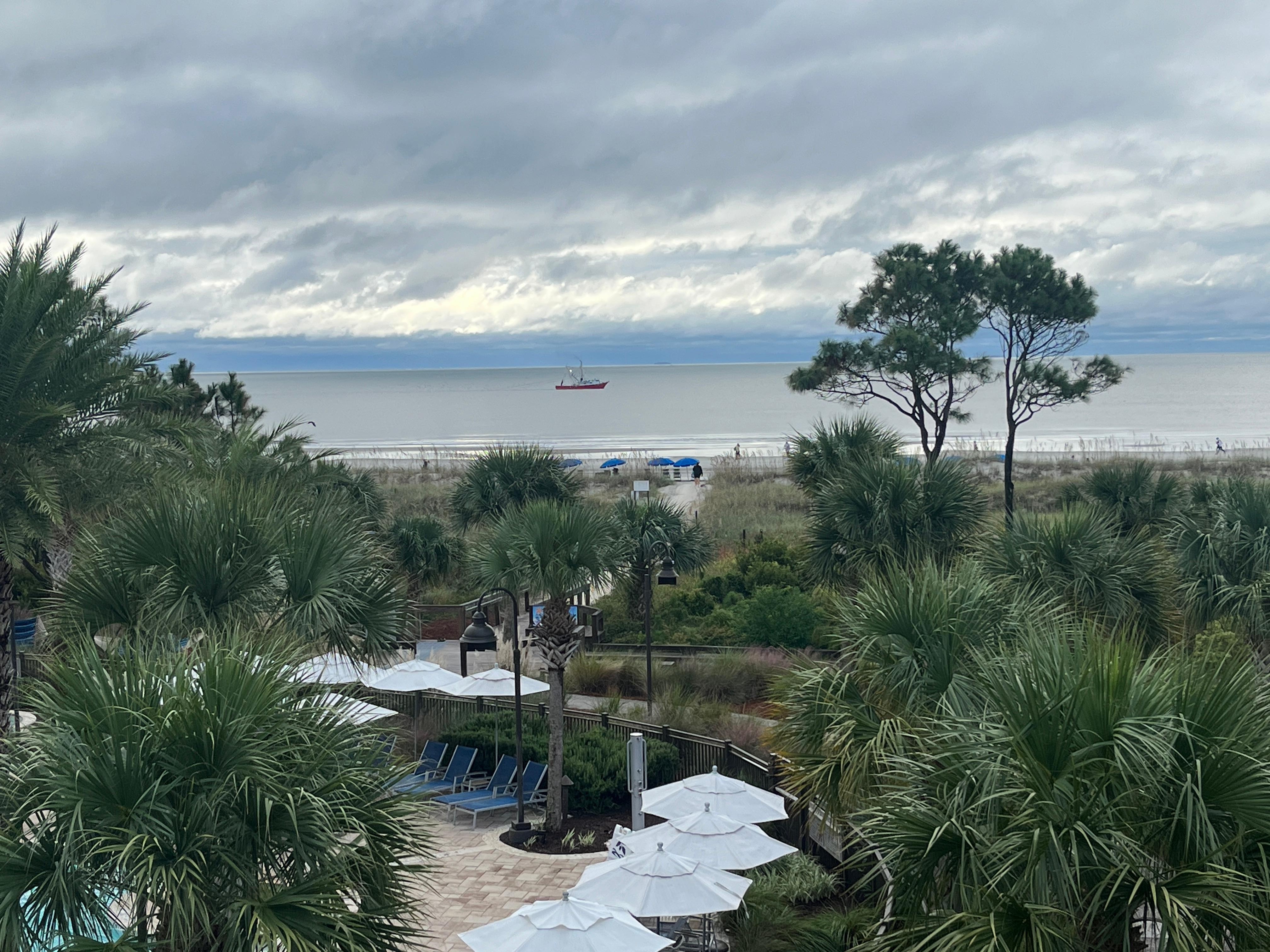 Shrimp boat working. 