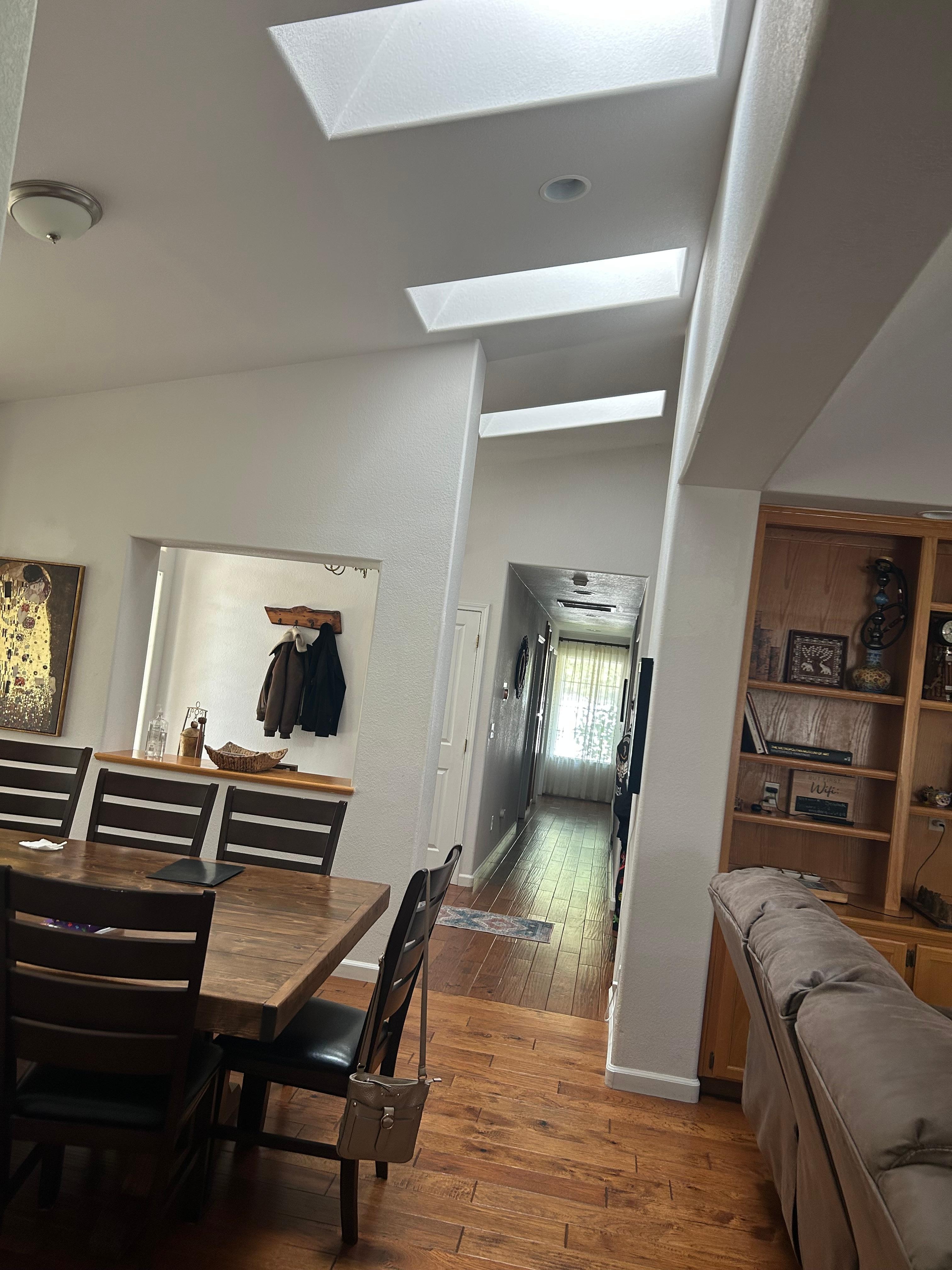 Lots of skylights throughout.