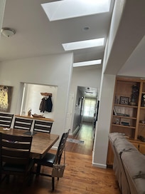 Lots of skylights throughout.