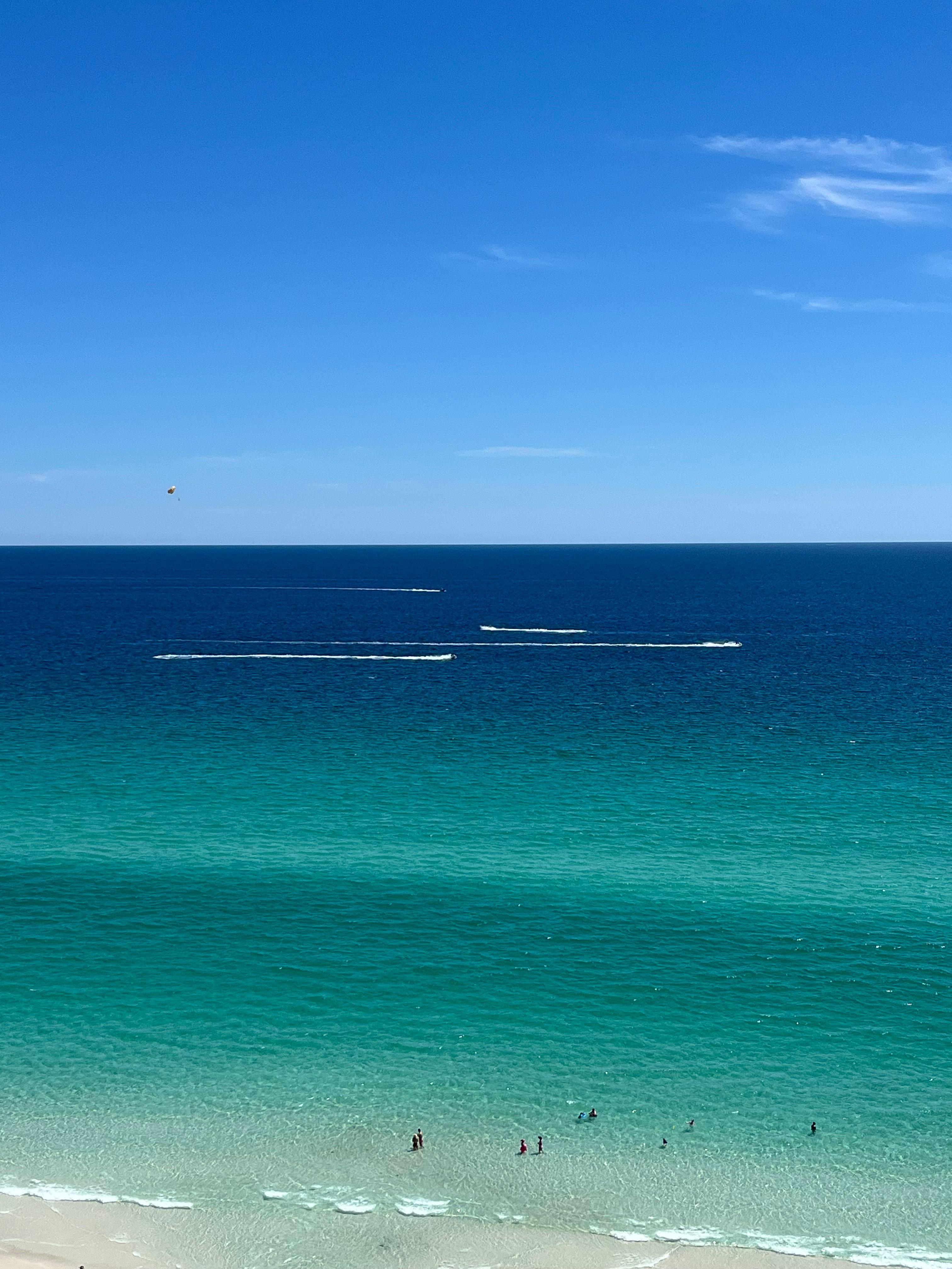 Gulf water was nice with little waves. 