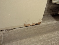 Bathroom door was destroyed on the bottom
