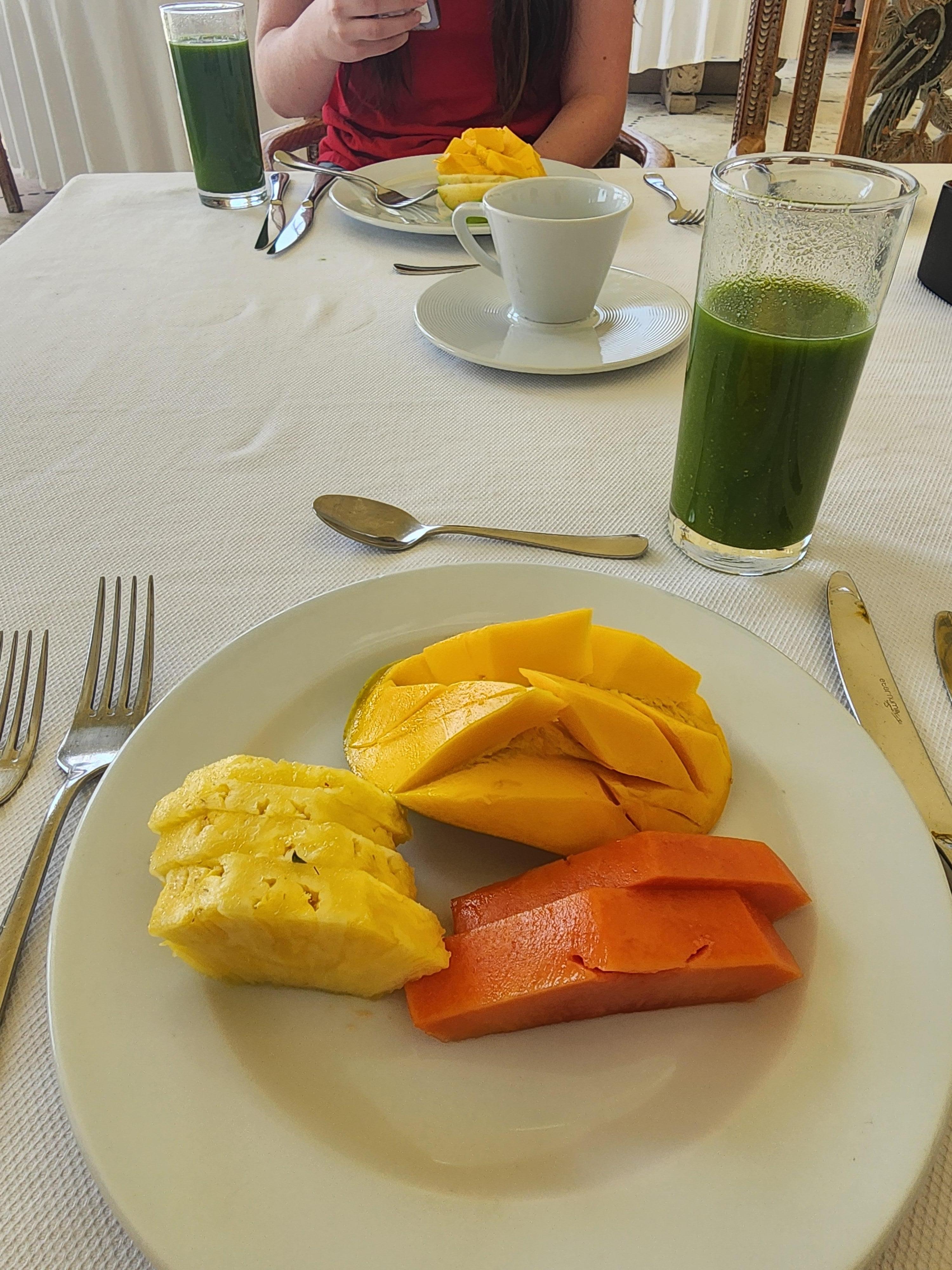 Breakfast had three courses and was nourishing and fresh. 