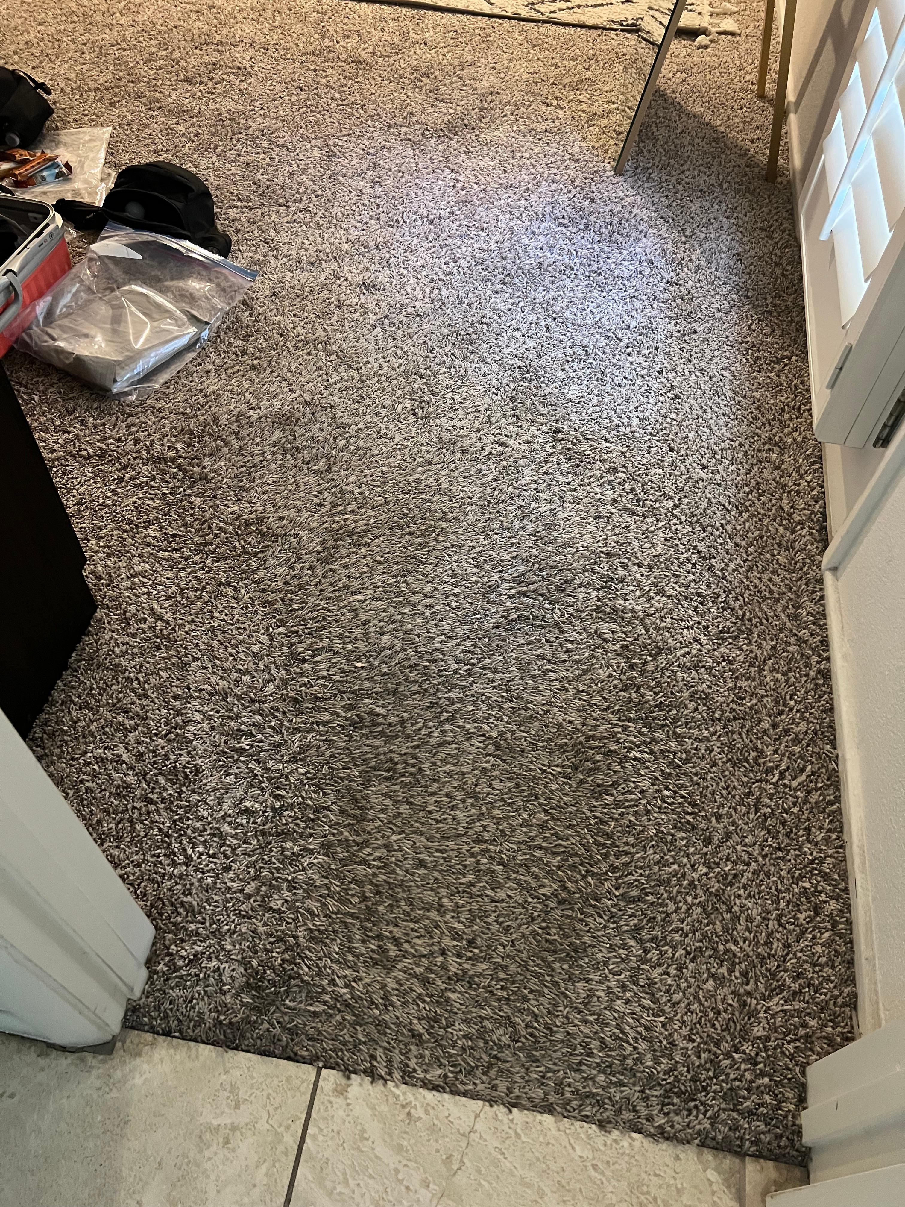 Ensuite bedroom just outside the bathroom. Had to wear flip flops