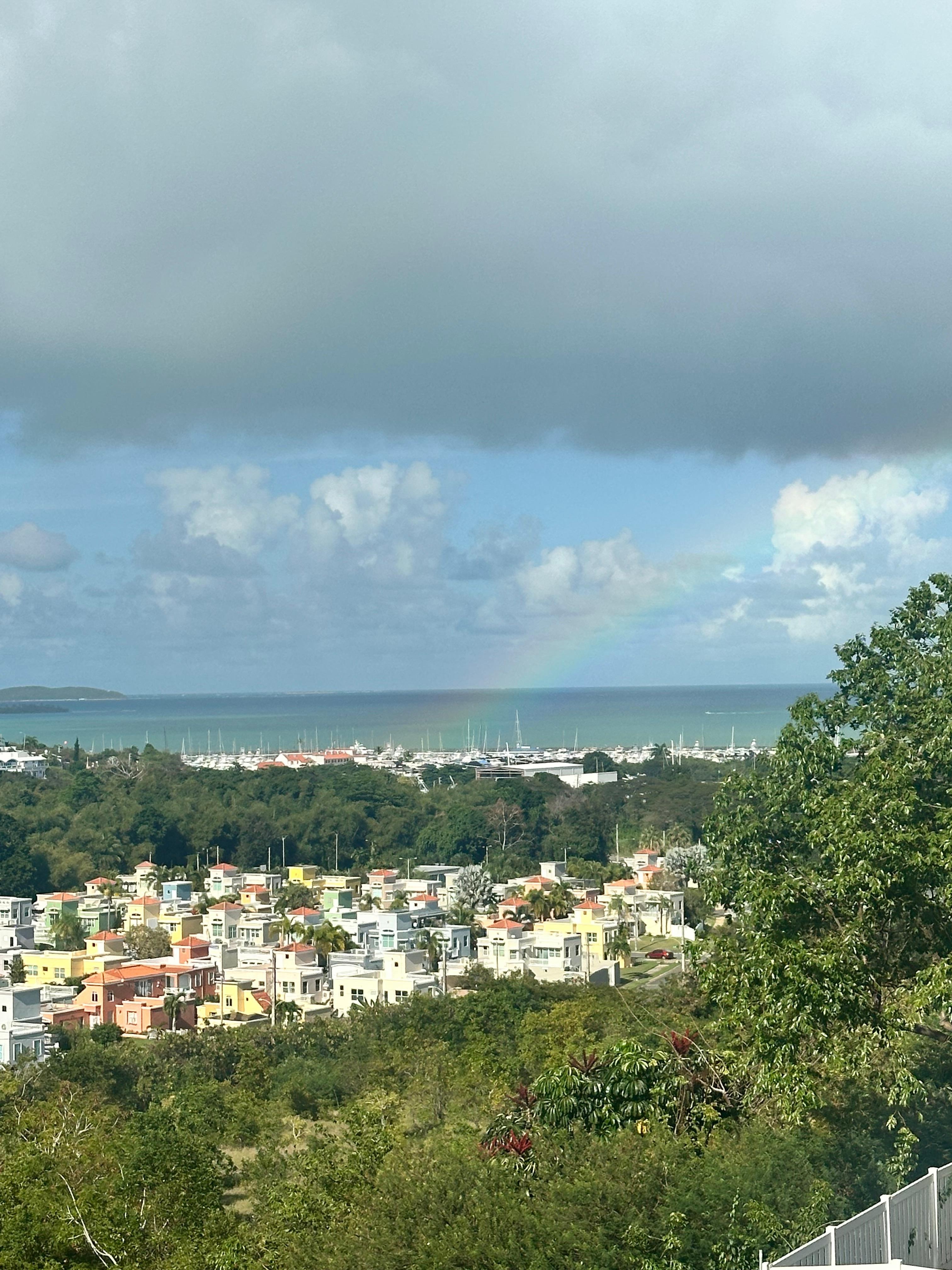 View from the rooftop on an evening a rainbow came out! 