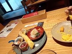 Freshly prepared breakfast with garden view.