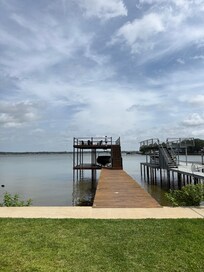 The furnished upstairs deck was a popular hangout.