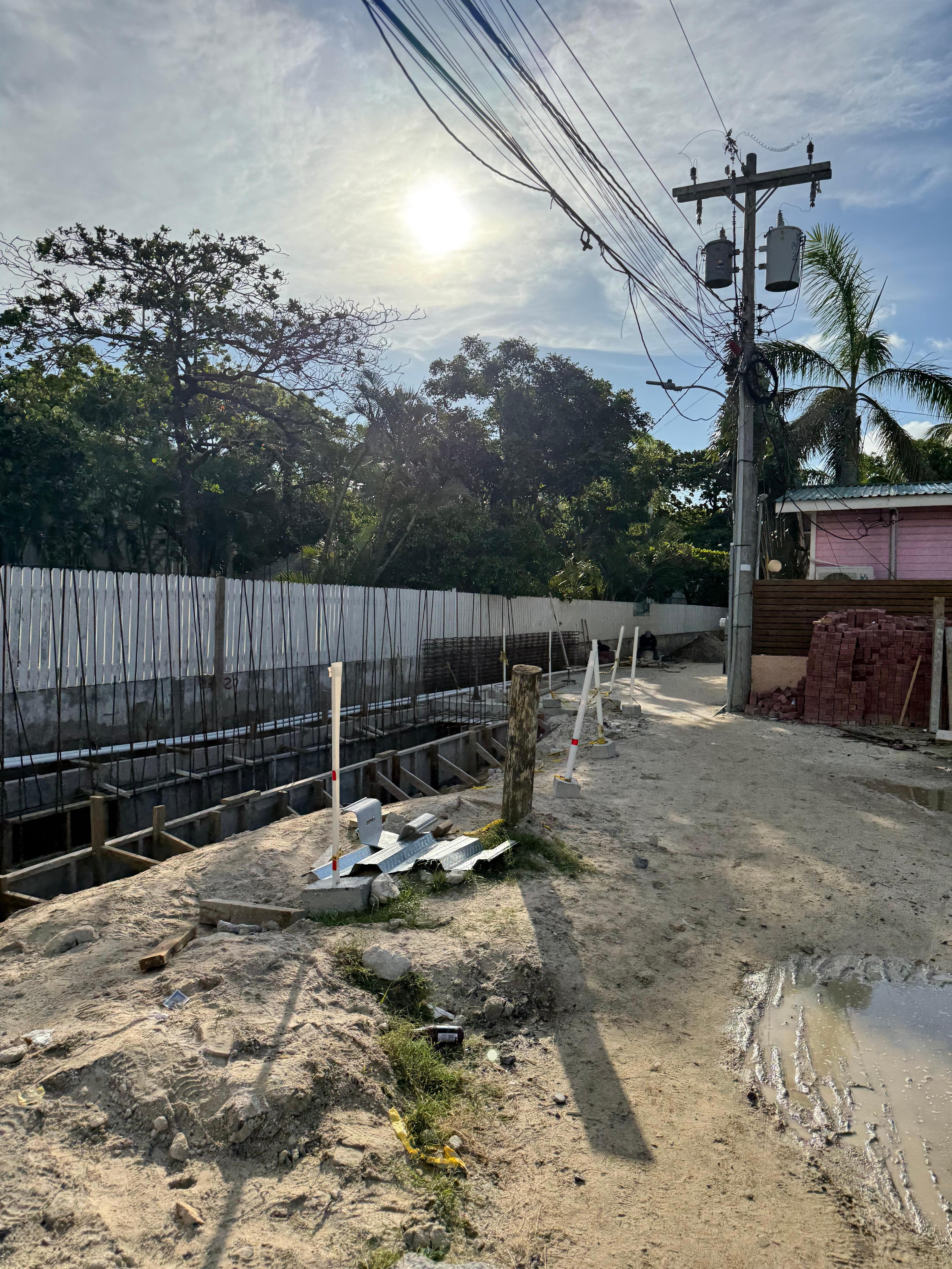 Construction site where men cat called me everyday on my walk to the beach 