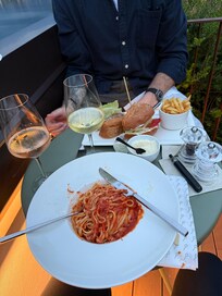 Rooftop bar dinner