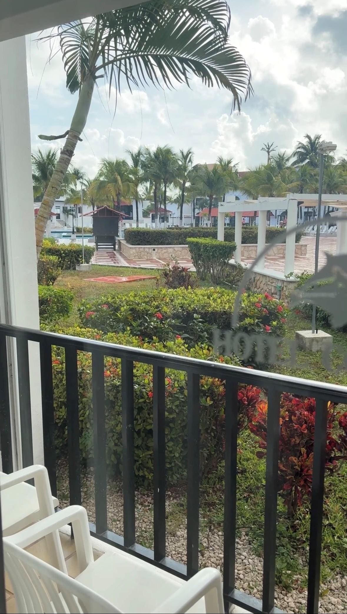 View from our ground floor balcony to pool area