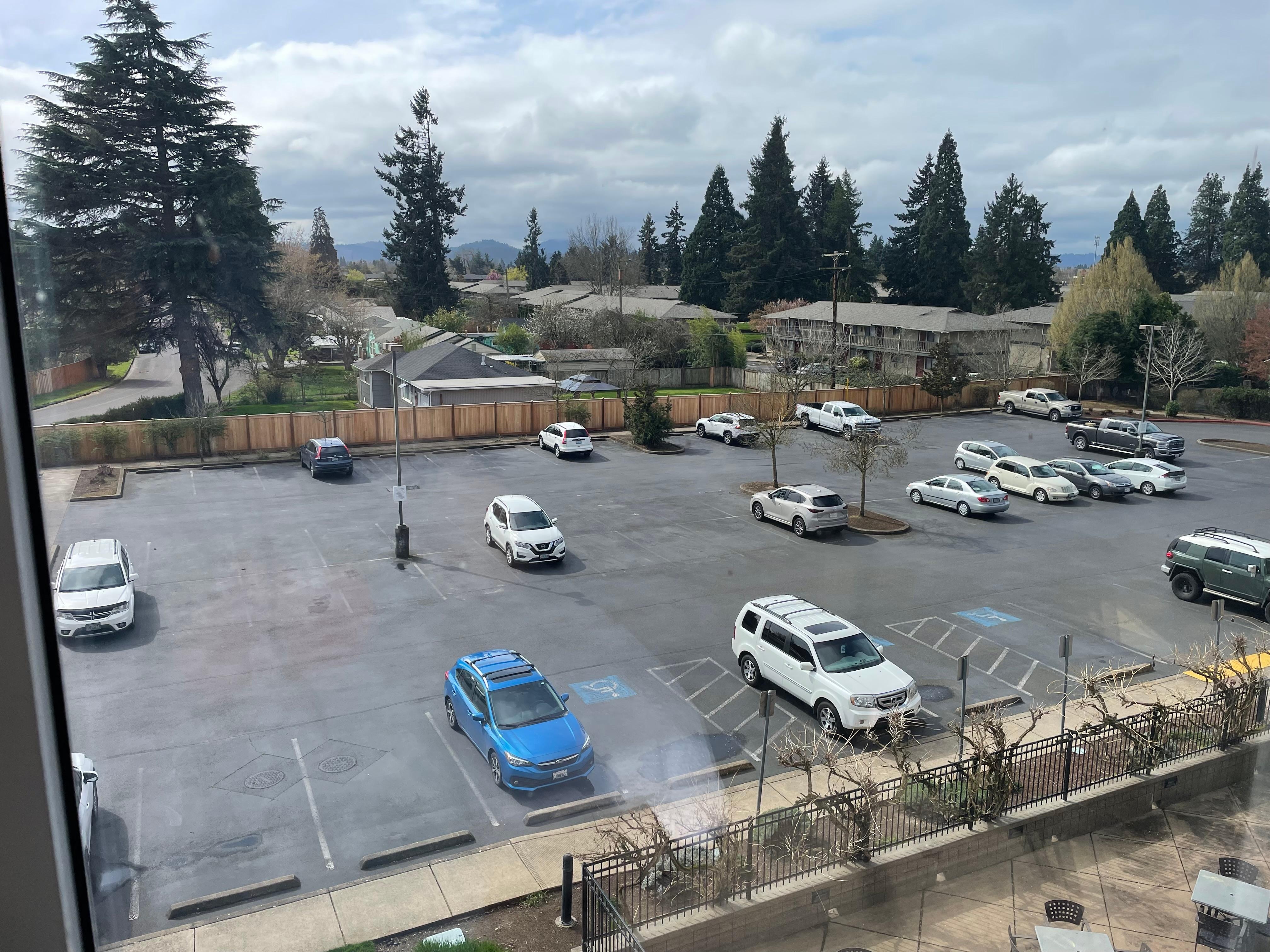Parking lot from the room