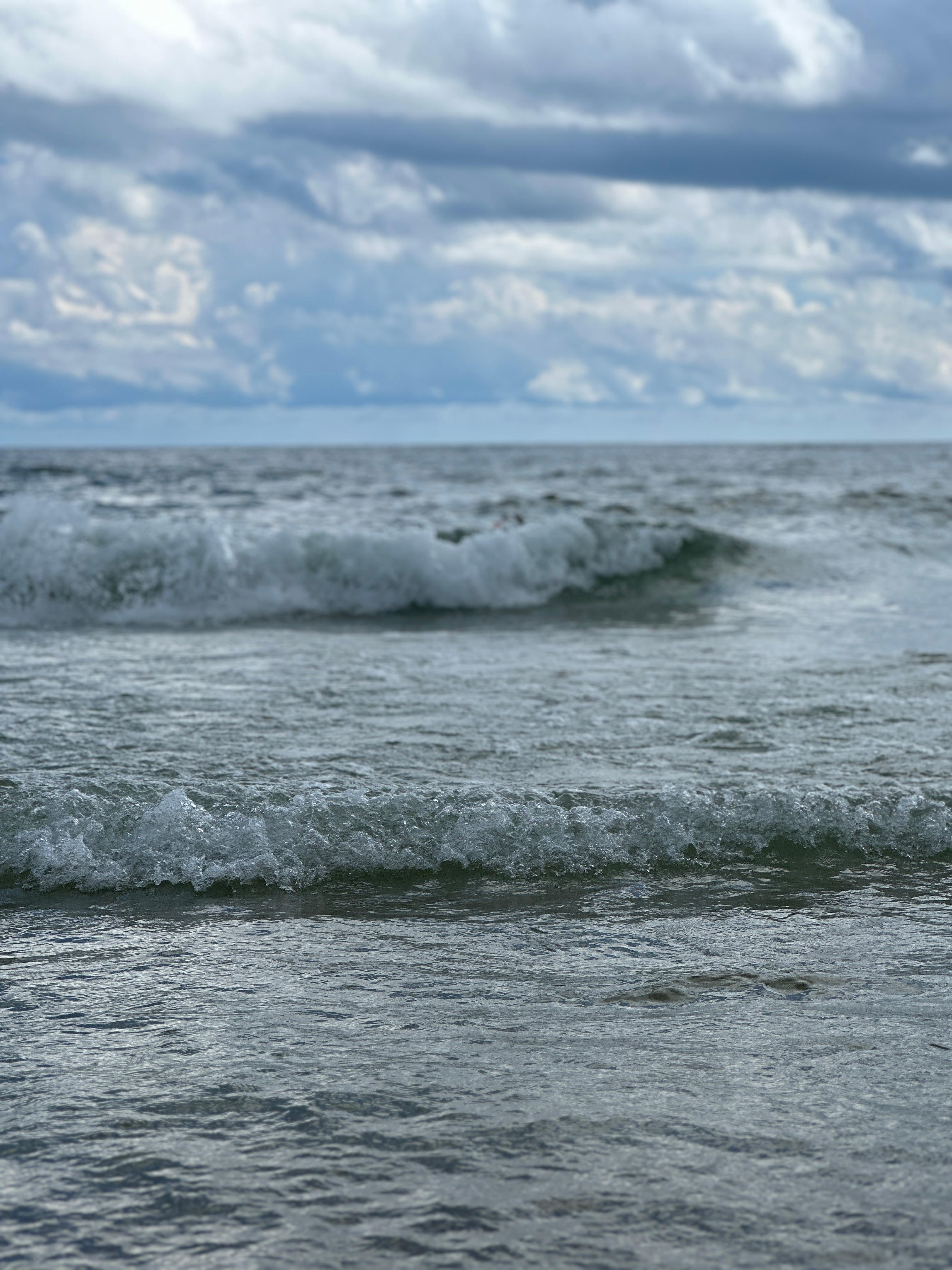 The waves from standing on the beach