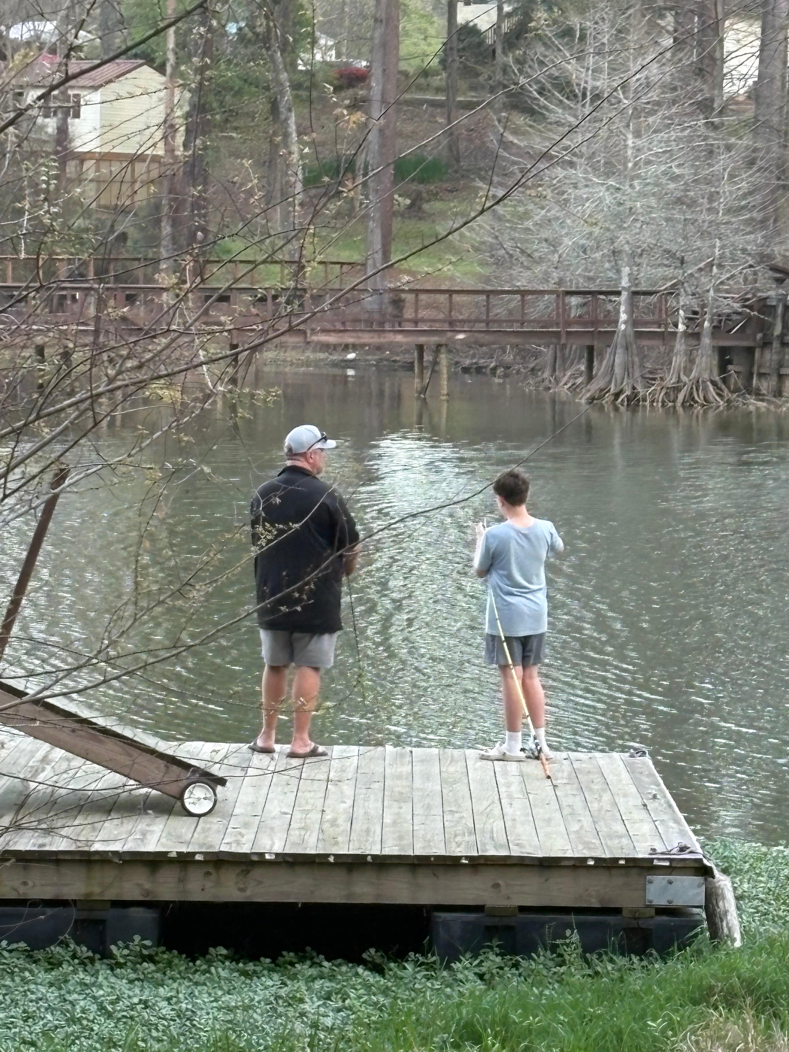 My husband and son enjoyed also fishing from the floating dock 