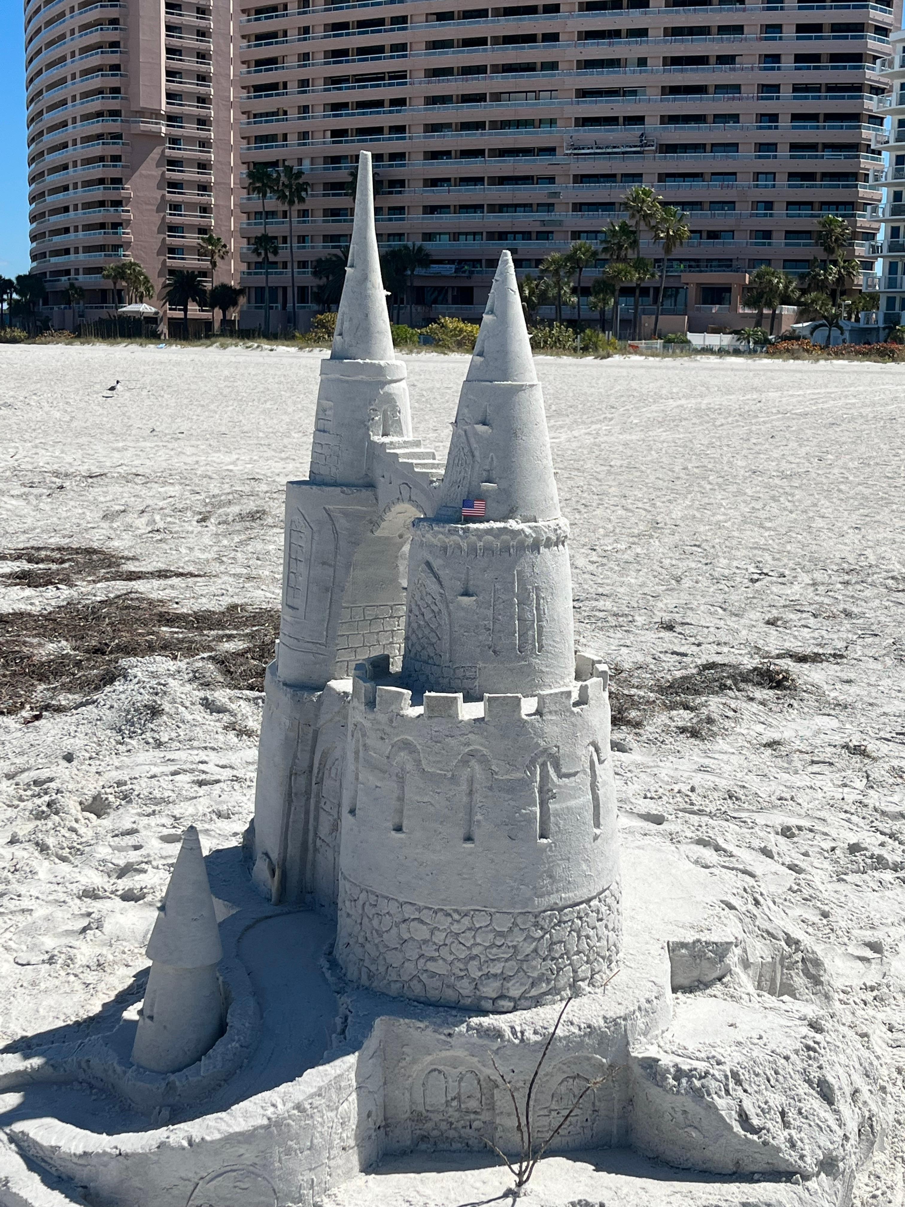 Someone built this right on the condo’s beach 