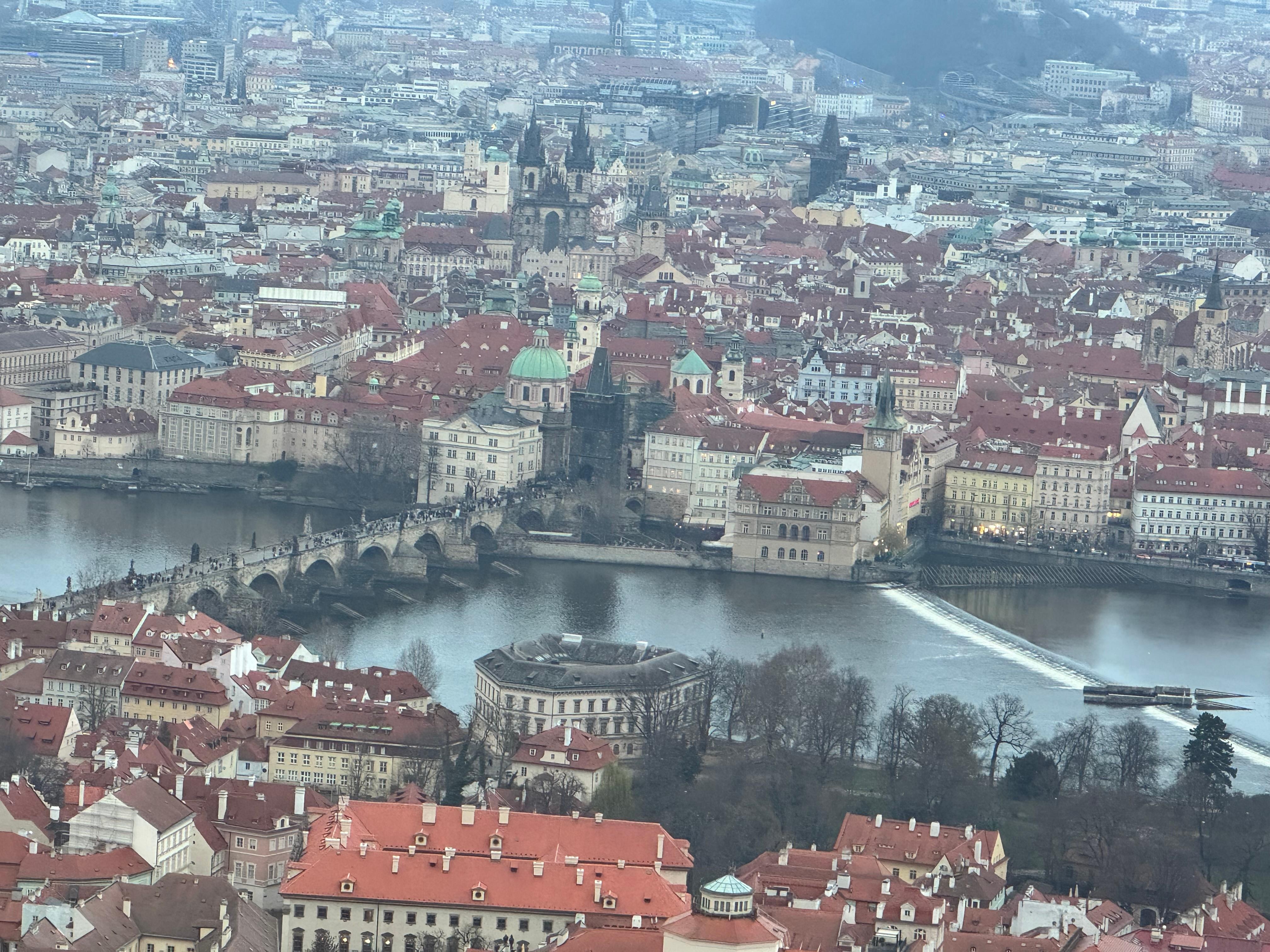 View from Eiffel Tower, looking at Charles Bridge