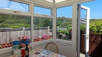 View from conservatory dining area