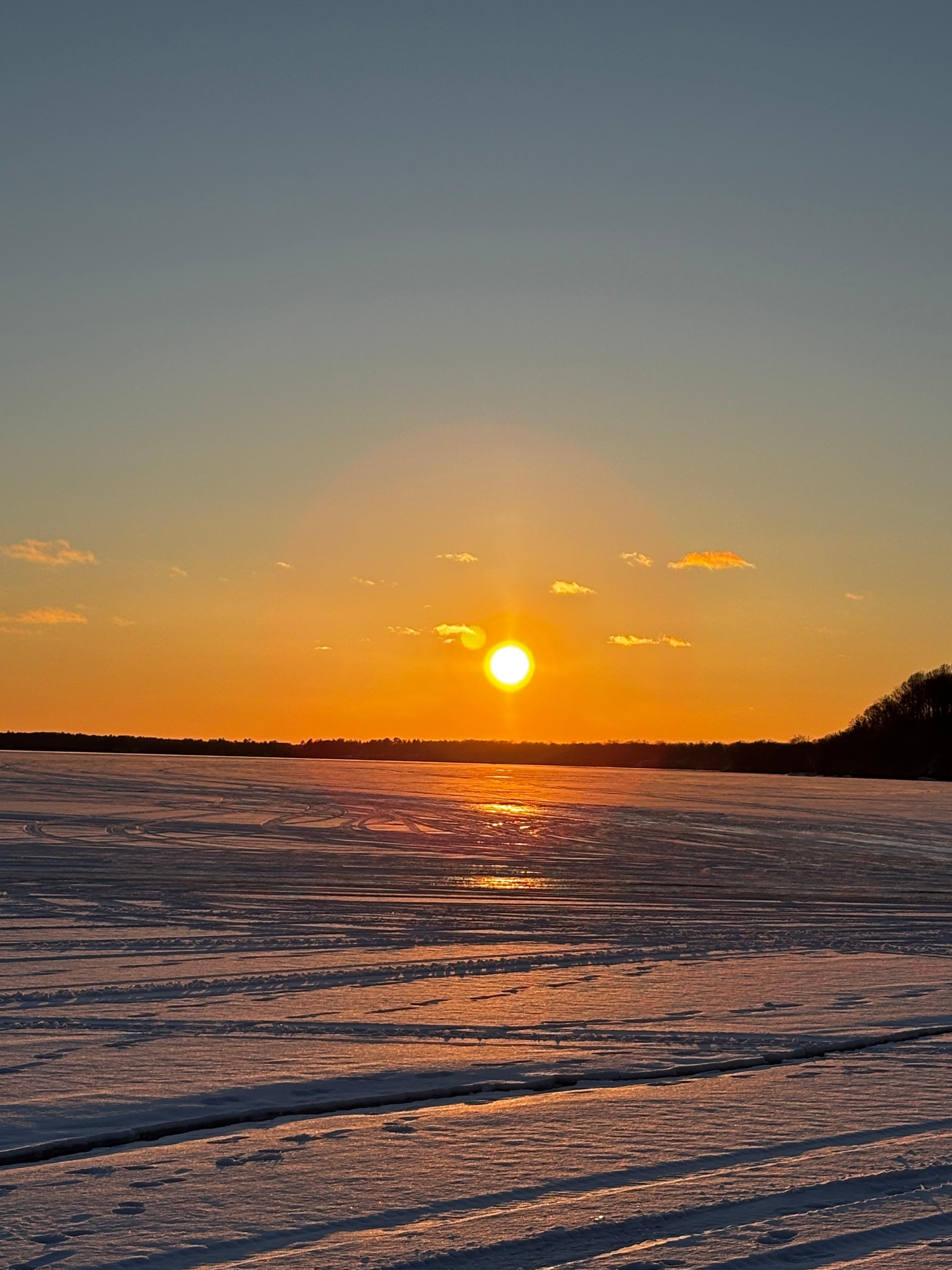 Sunset over the lake. 