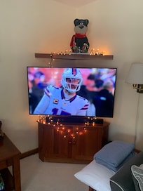 watching sunday football in living room