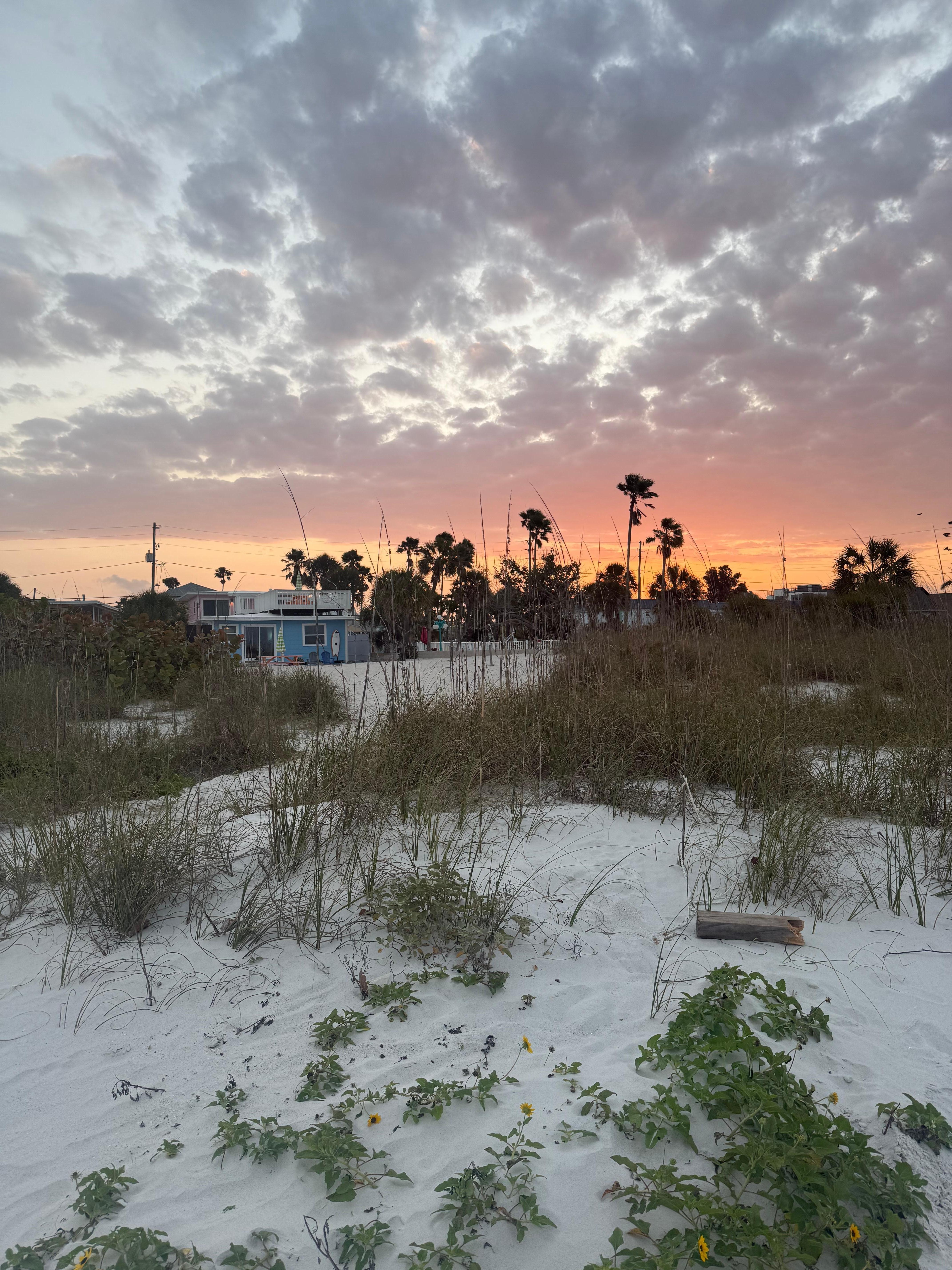 Sunrise behind the bungalow! 