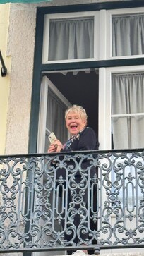 Loved the balcony overlooking the street!