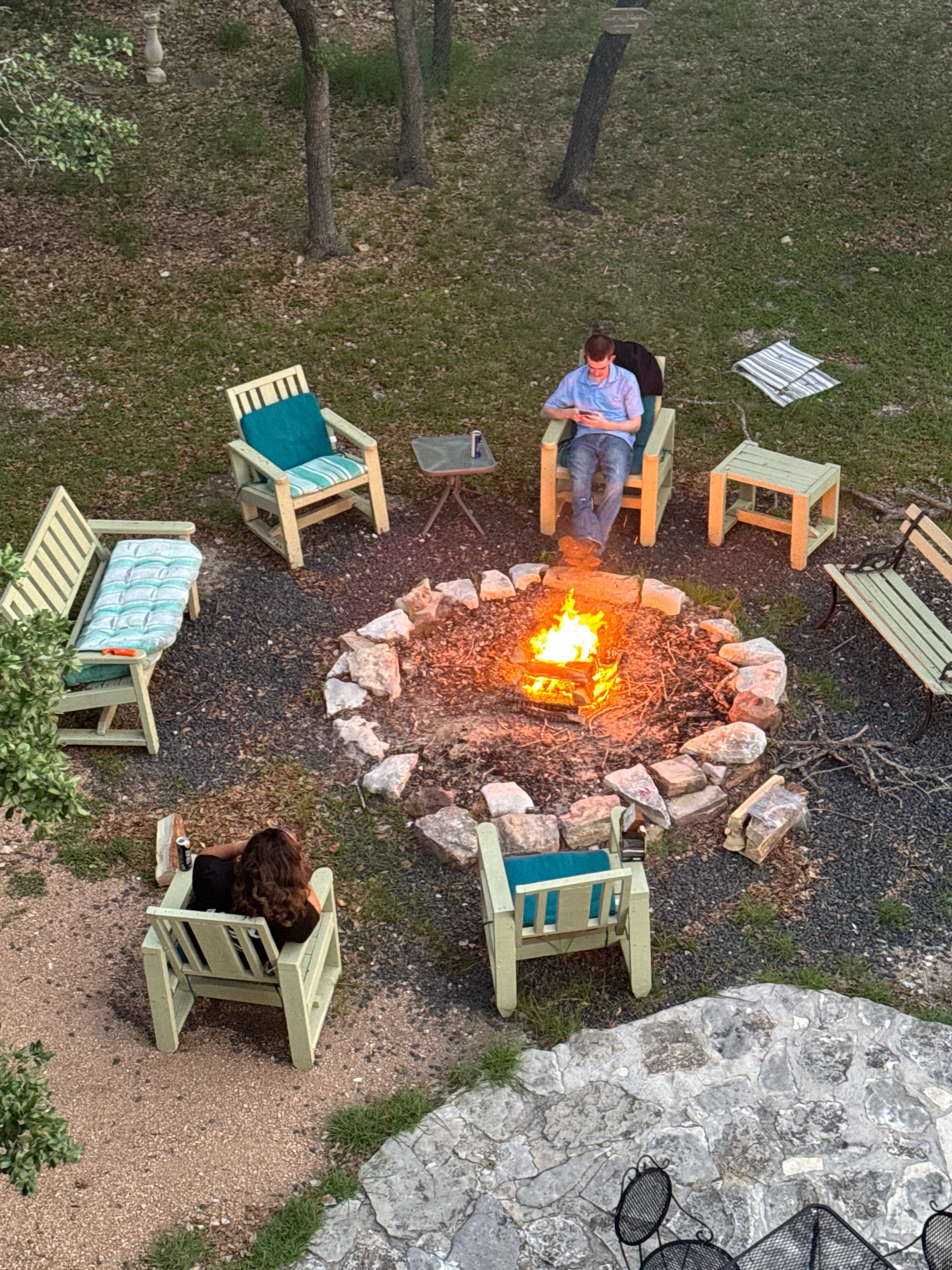Fire pit out back! 