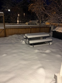 Back yard after a heavy snowfall.