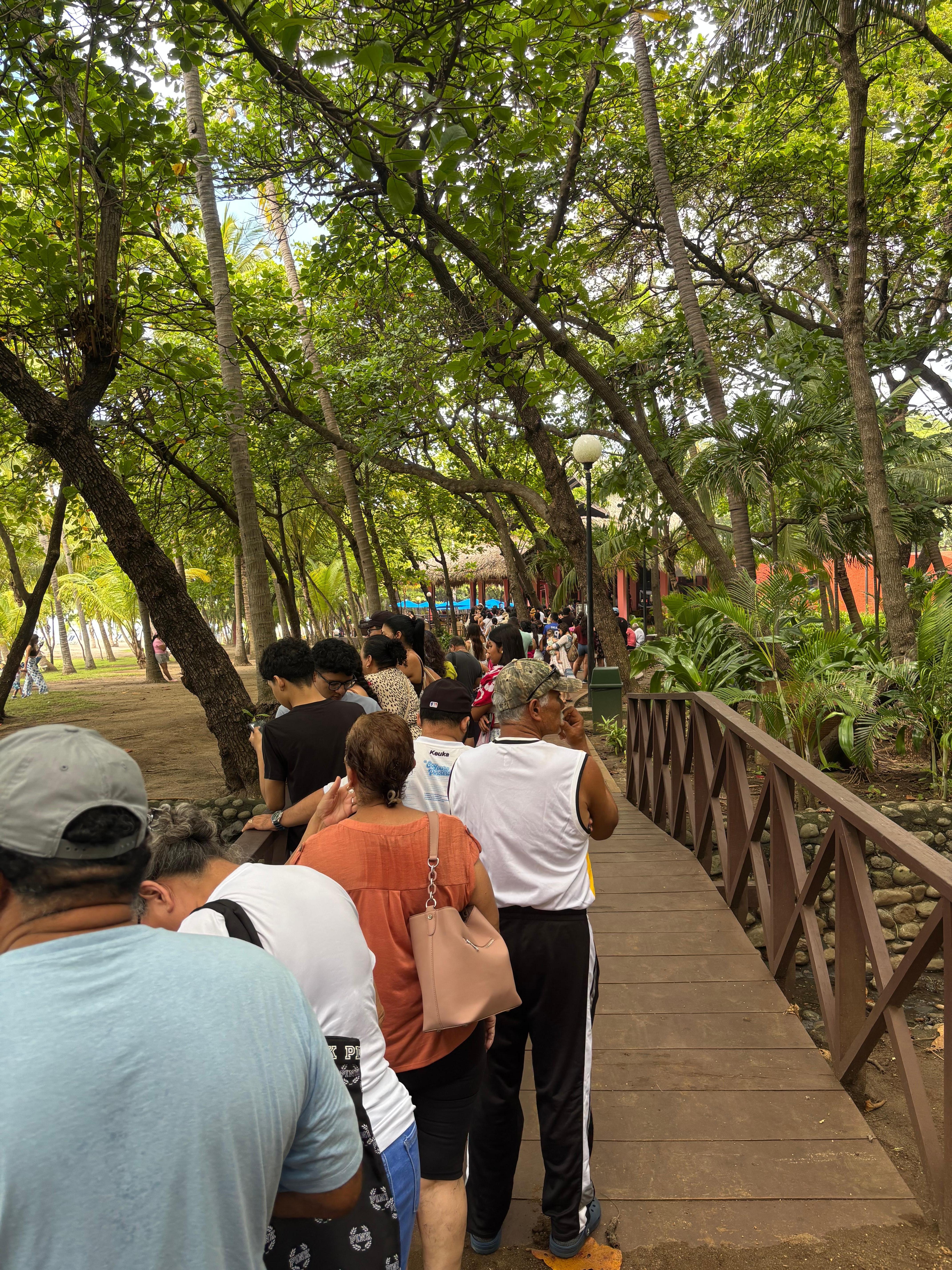 Waiting in line for lunch, after staff started 14 minutes late.