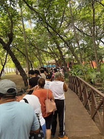 Waiting in line for lunch, after staff started 14 minutes late.