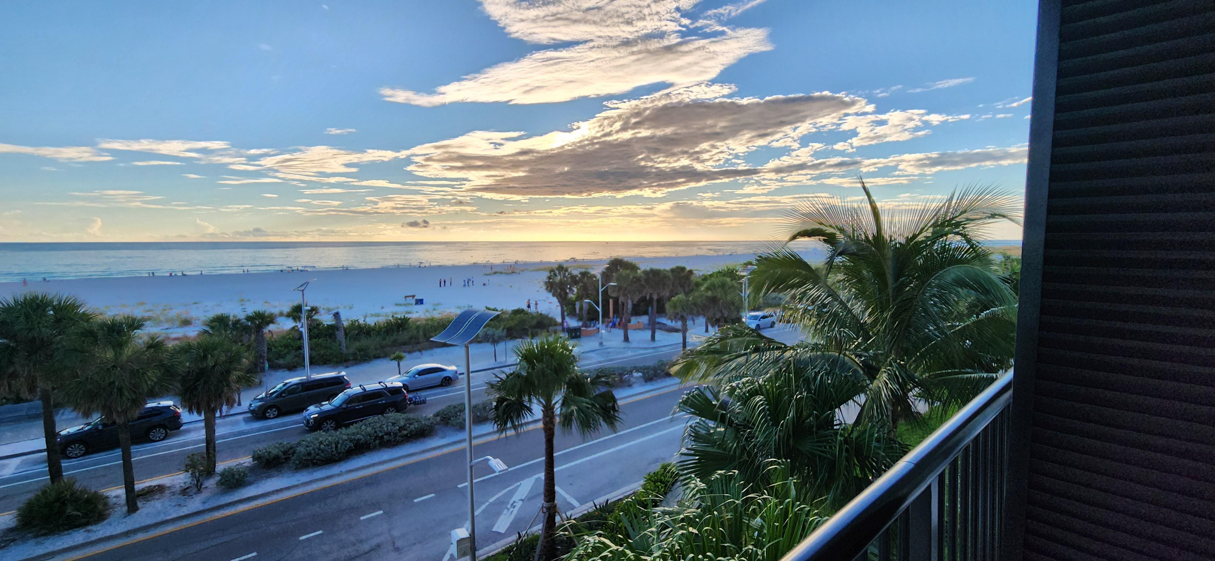 Road between the hotel and beach