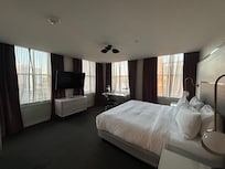 Wide view of the bedroom