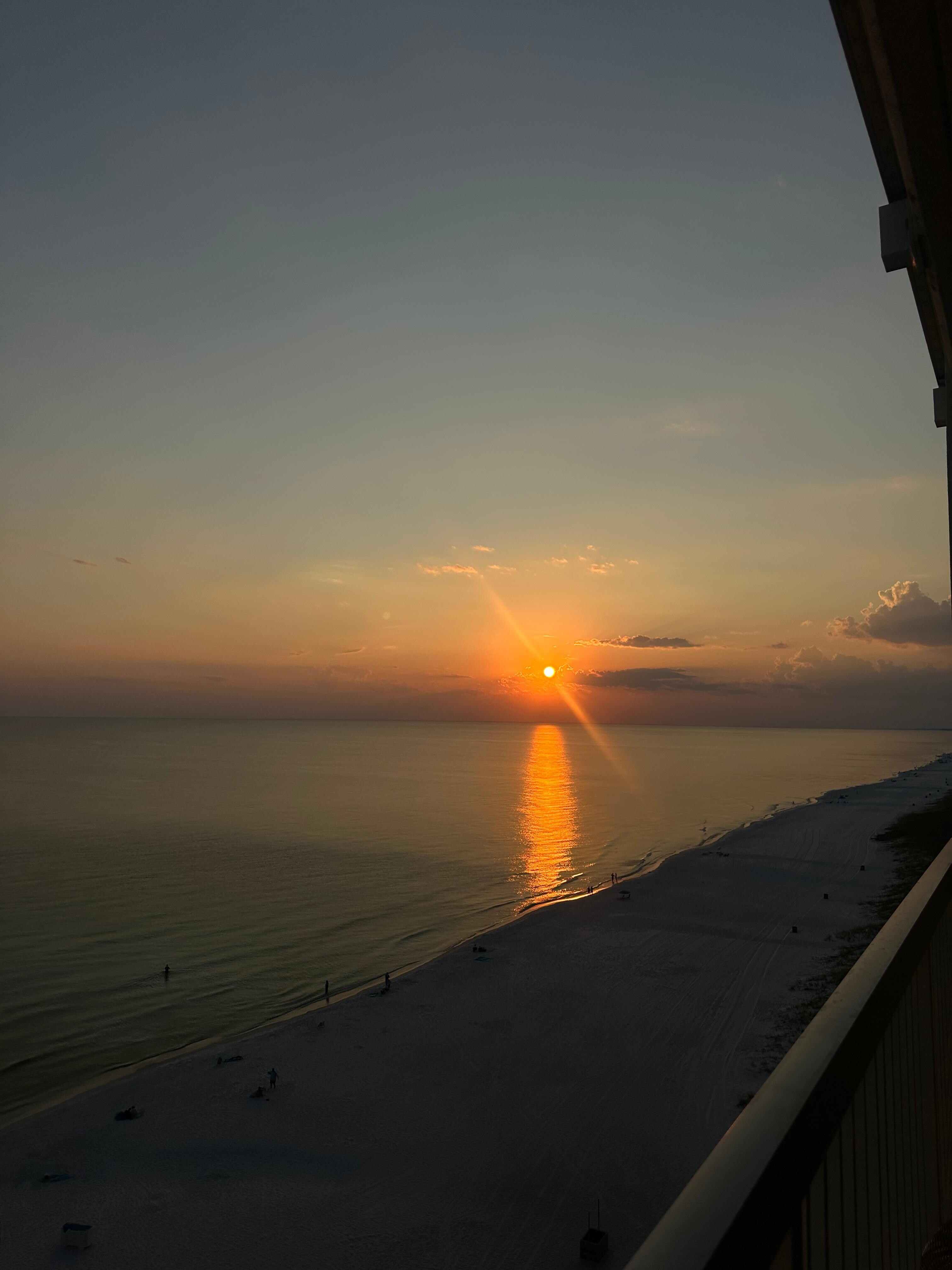 Sunset from the balcony — it was gorgeous every night 