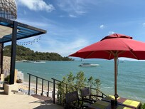 Beach view from pool area