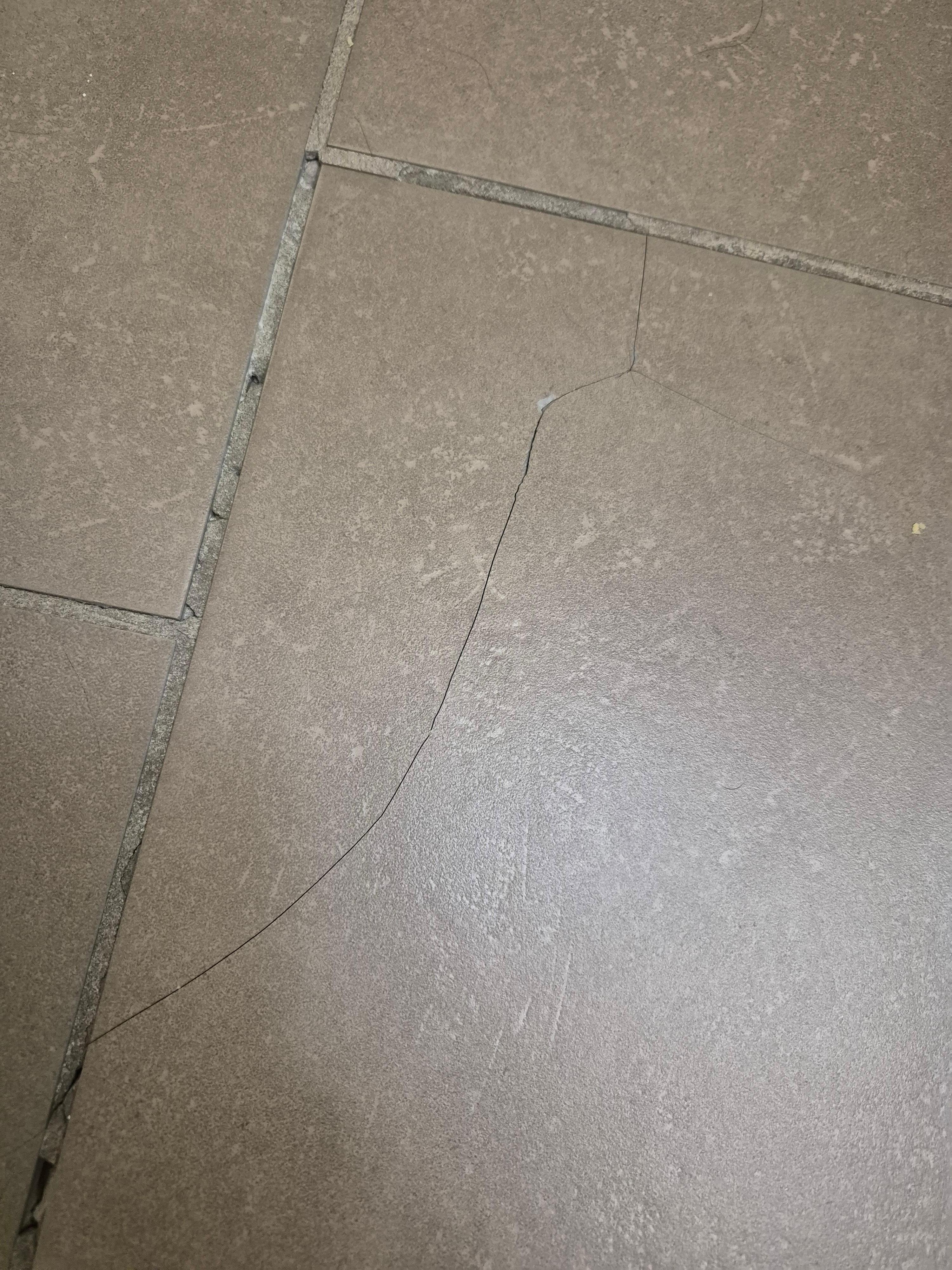 Cracked bathroom tiles