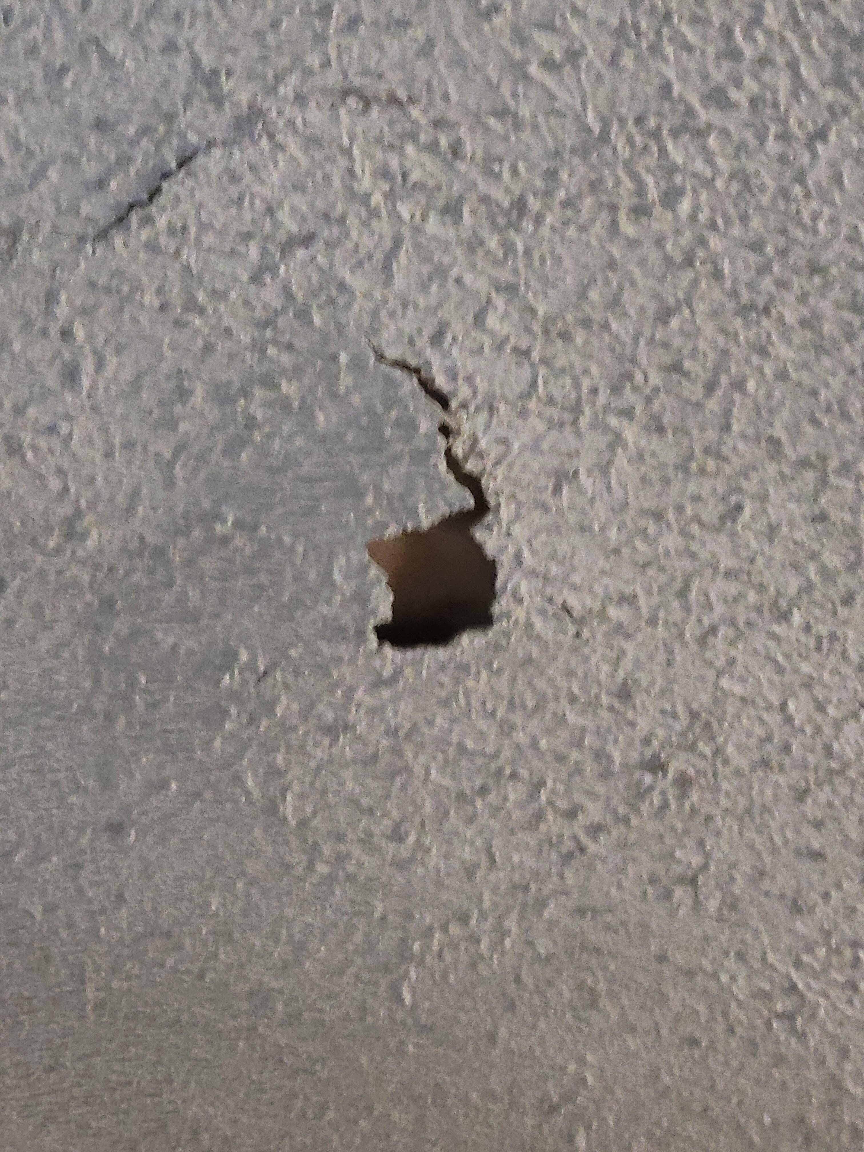 Hole after ceiling came down 