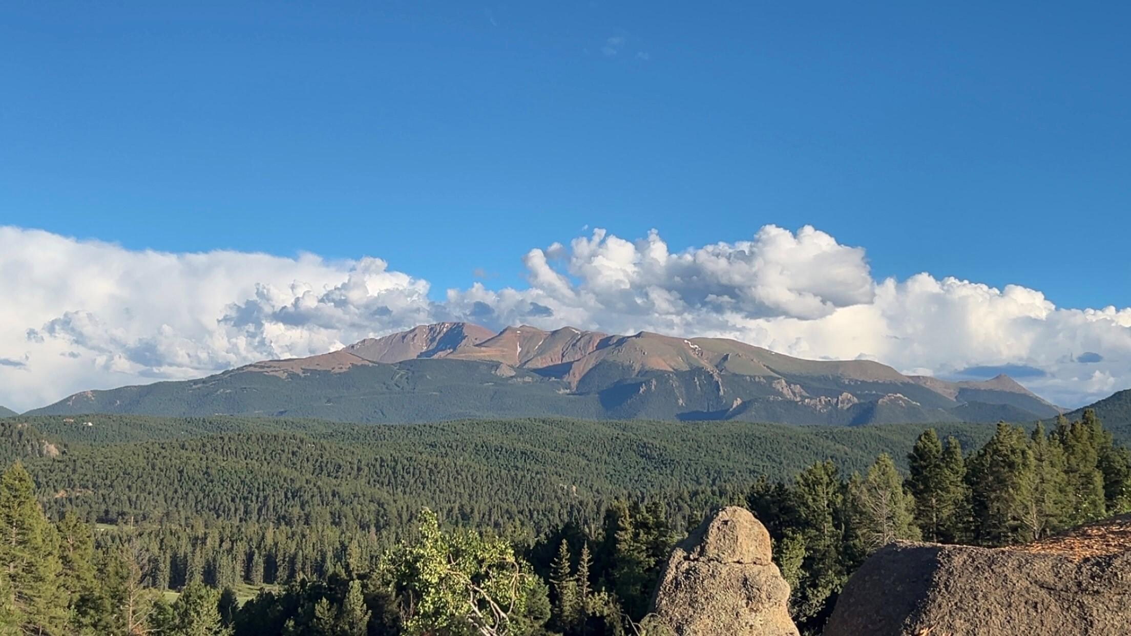 View of Pike's Peak from the road outside of the property.