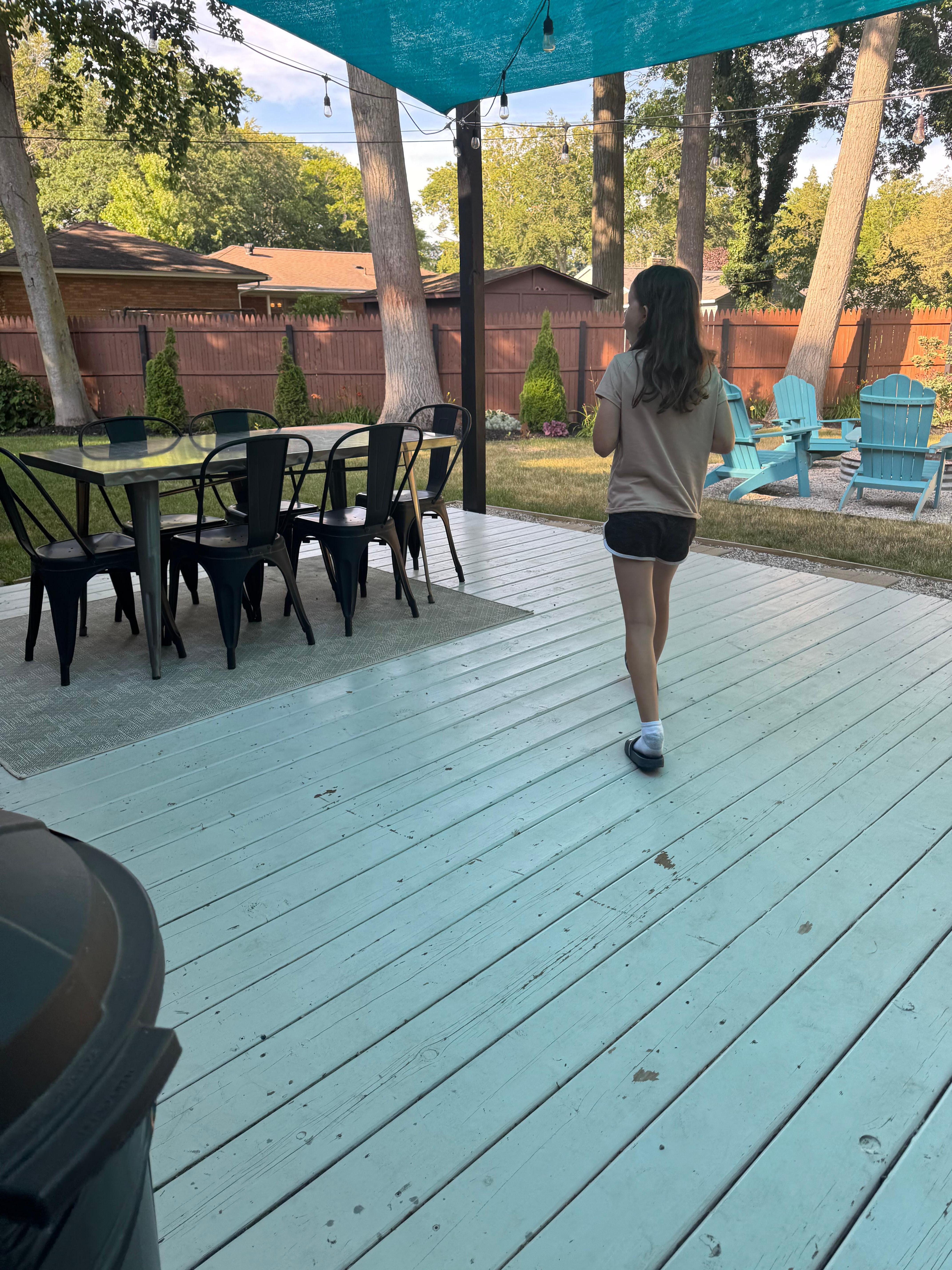 The beautiful back deck and fire pit.