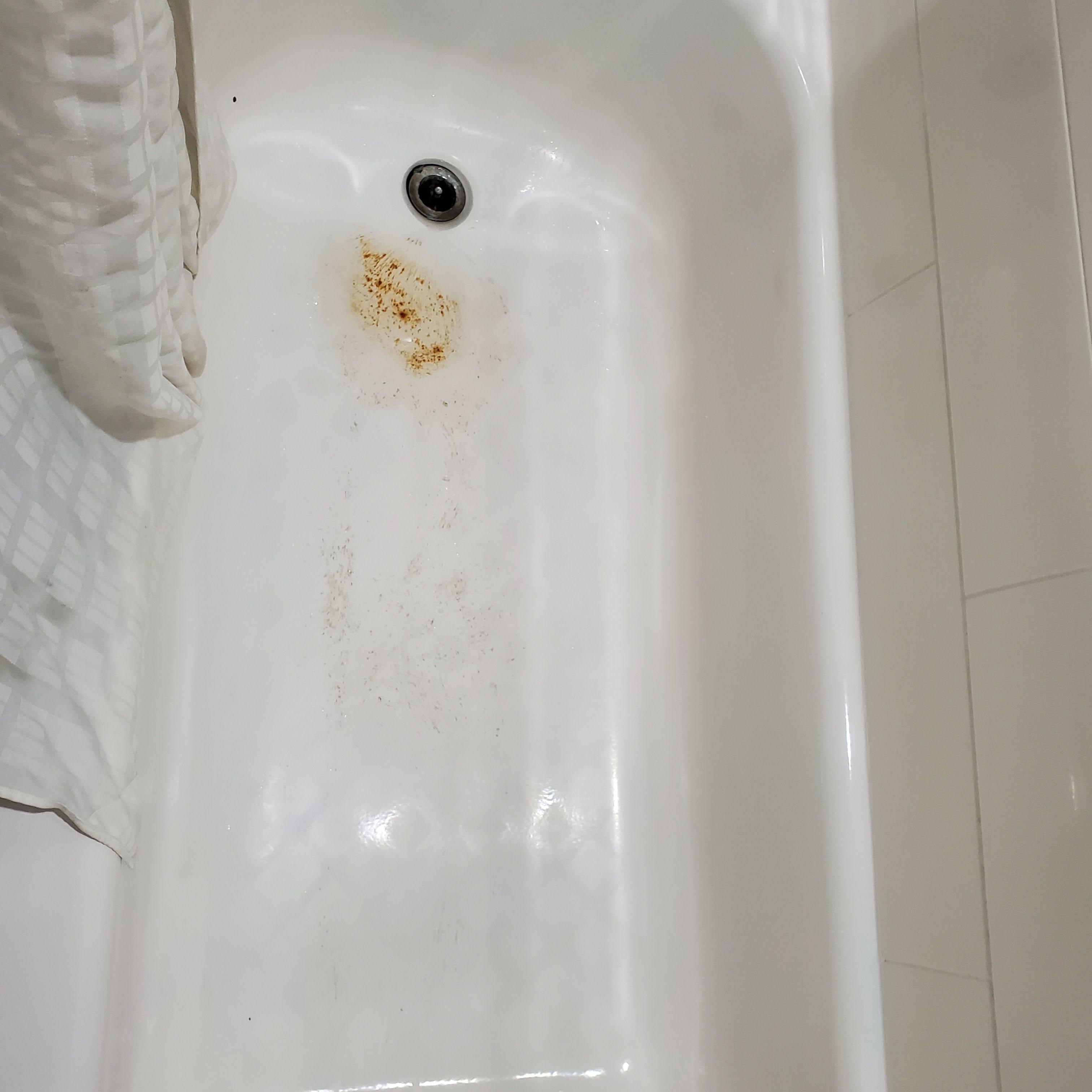 The tub rusting through