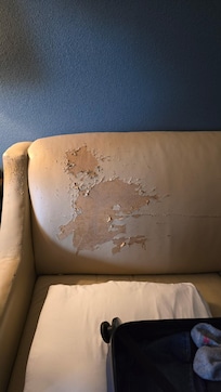 Didn't feel like risking sitting on the couch in our "Deluxe" room.