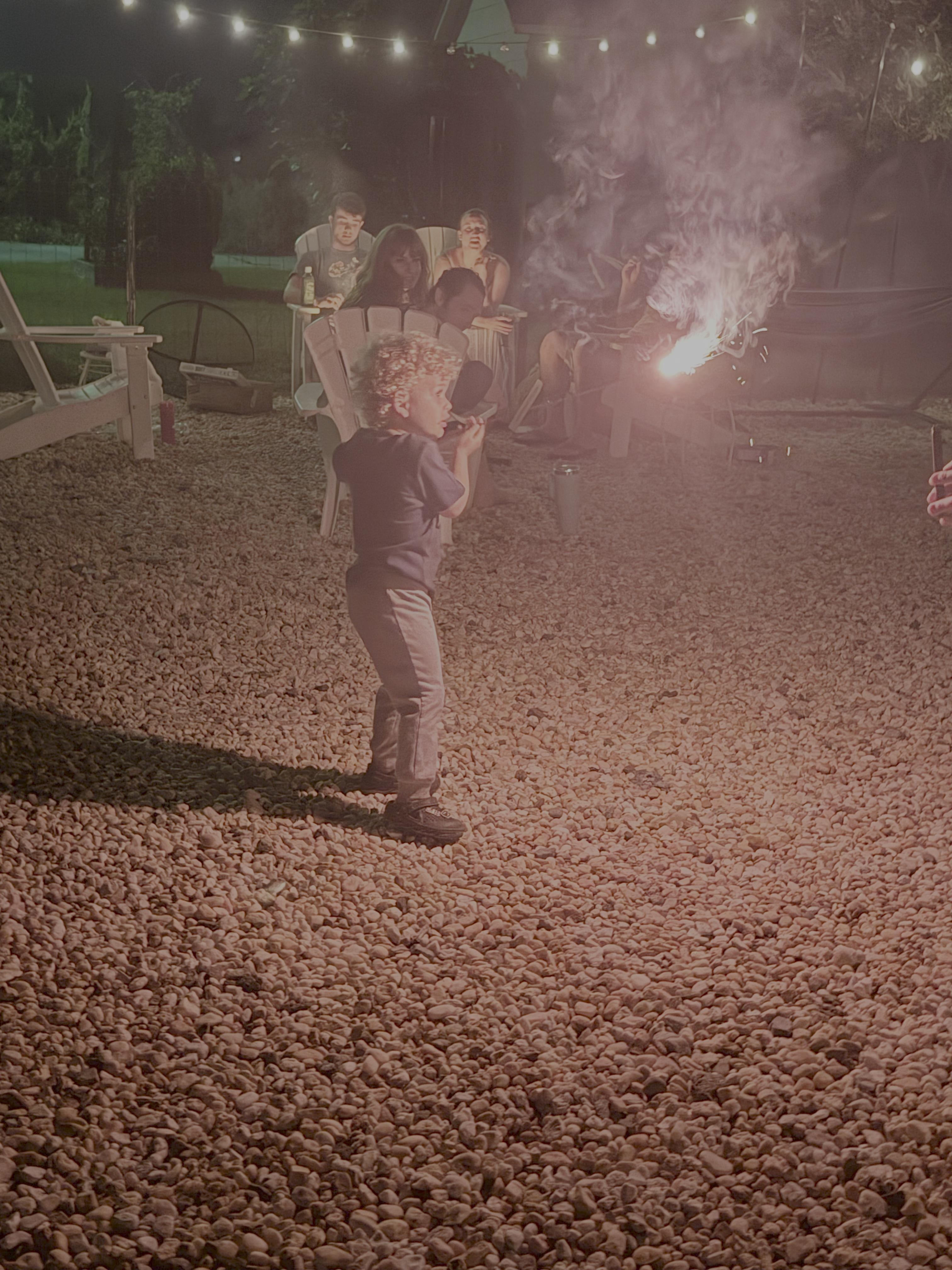 Family gathering at the fire pit every night!