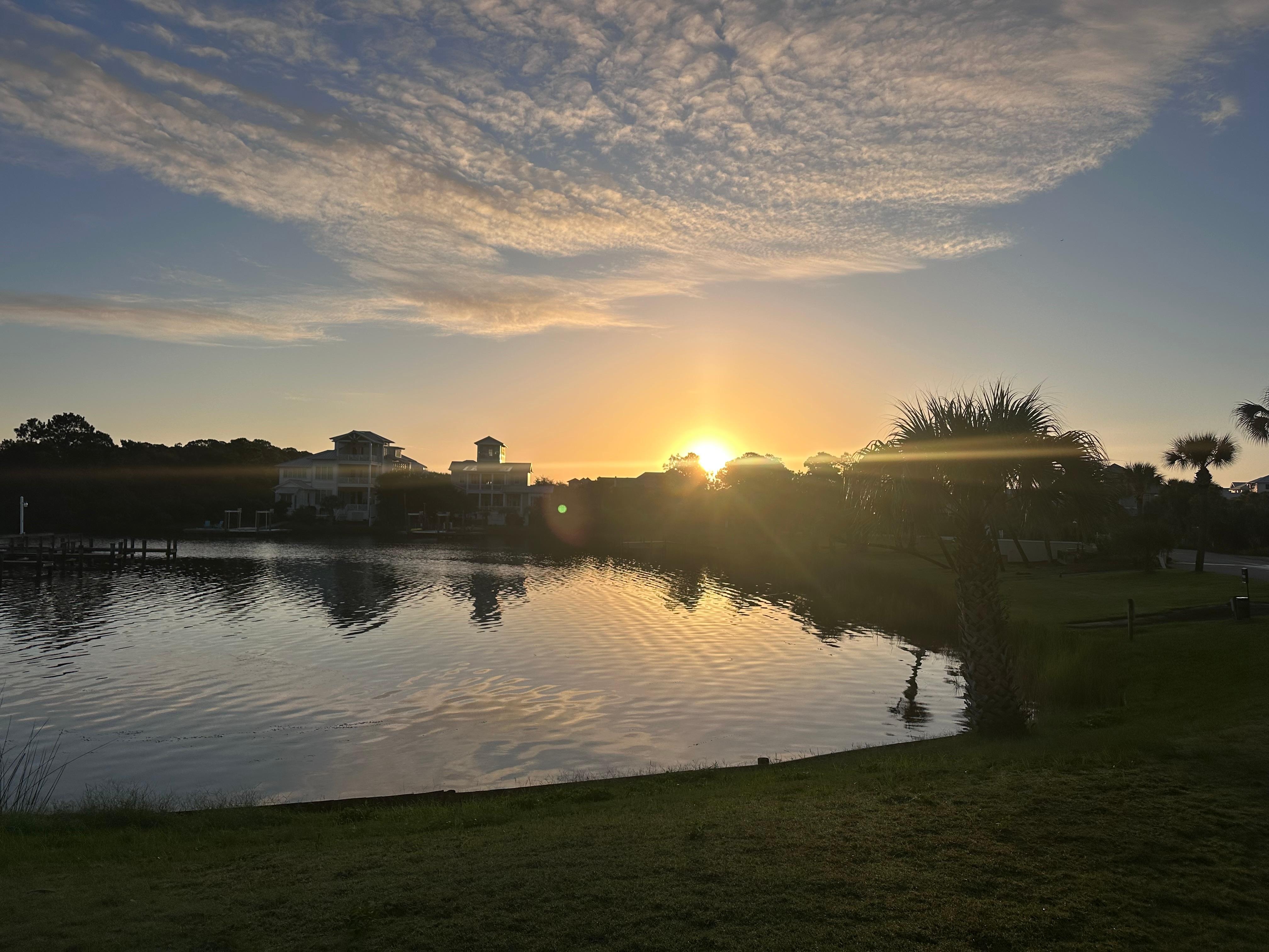 Sunrise over the lake. 