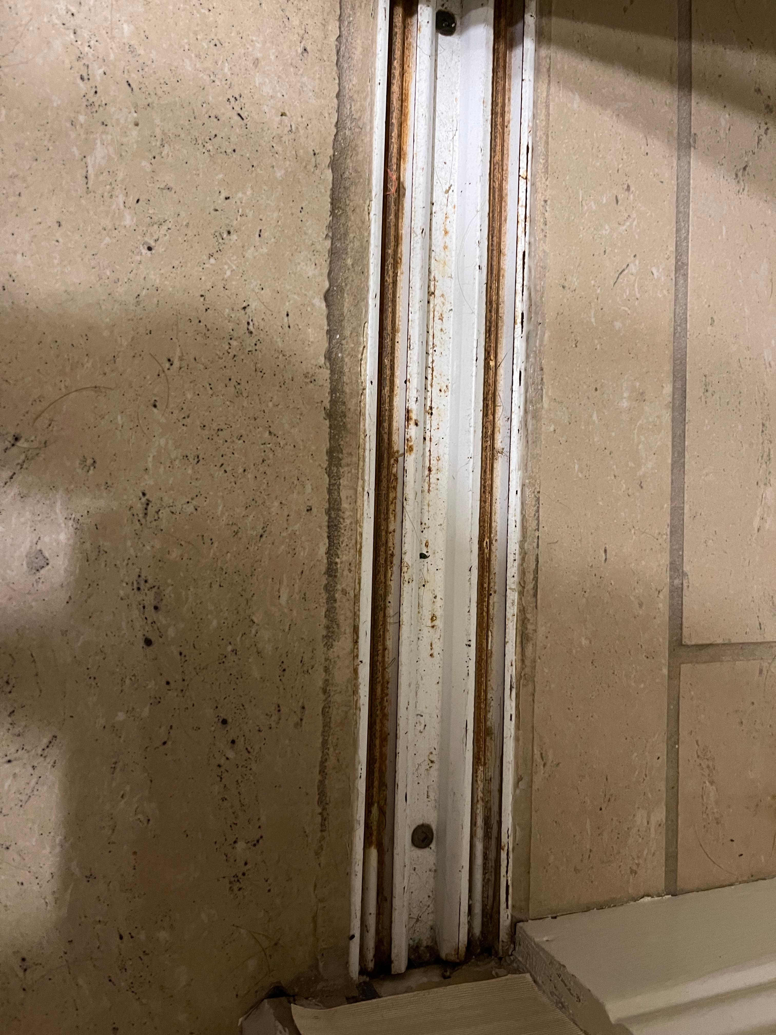 Rusting dirty closet door