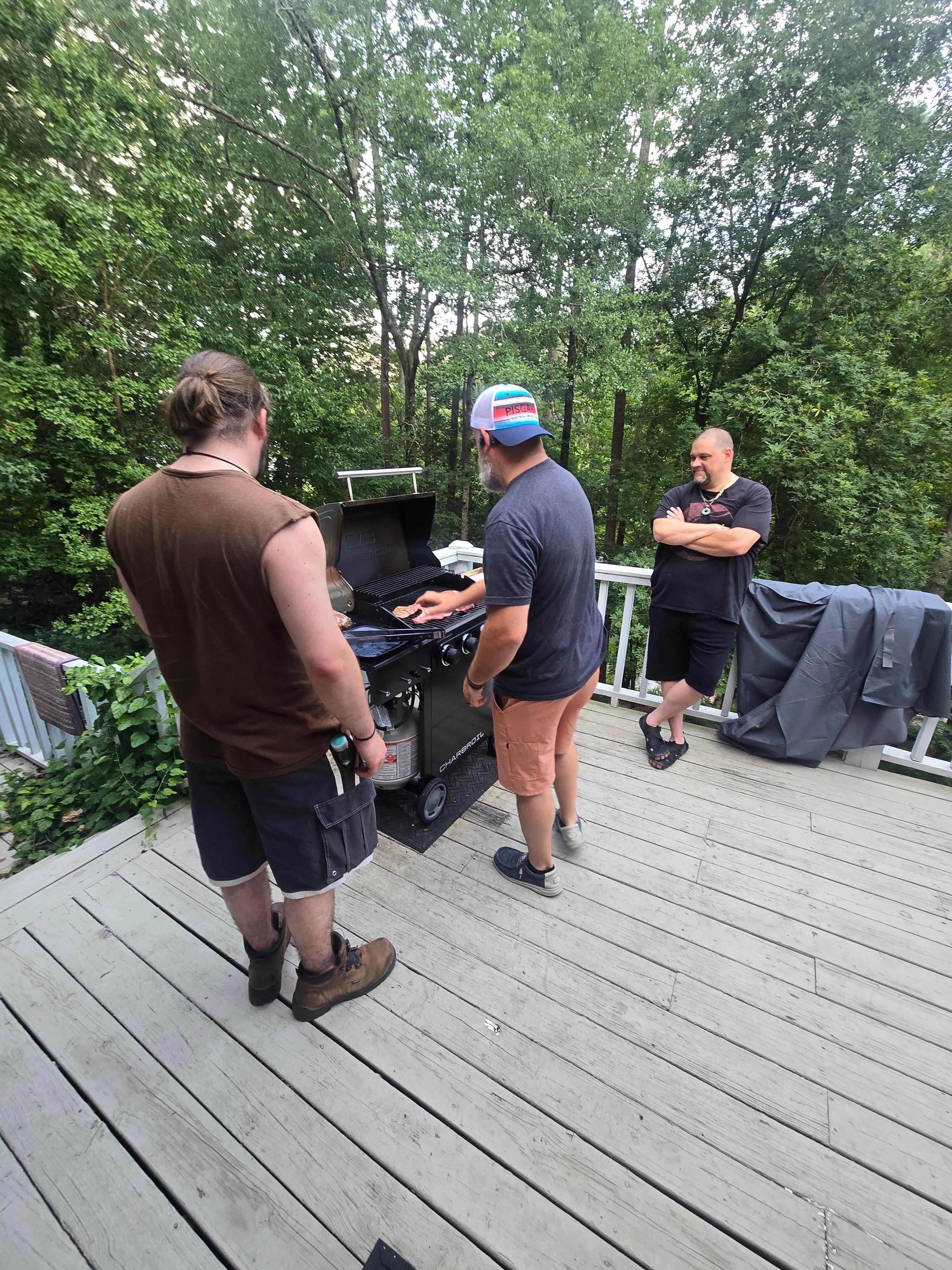 Great grill on huge deck