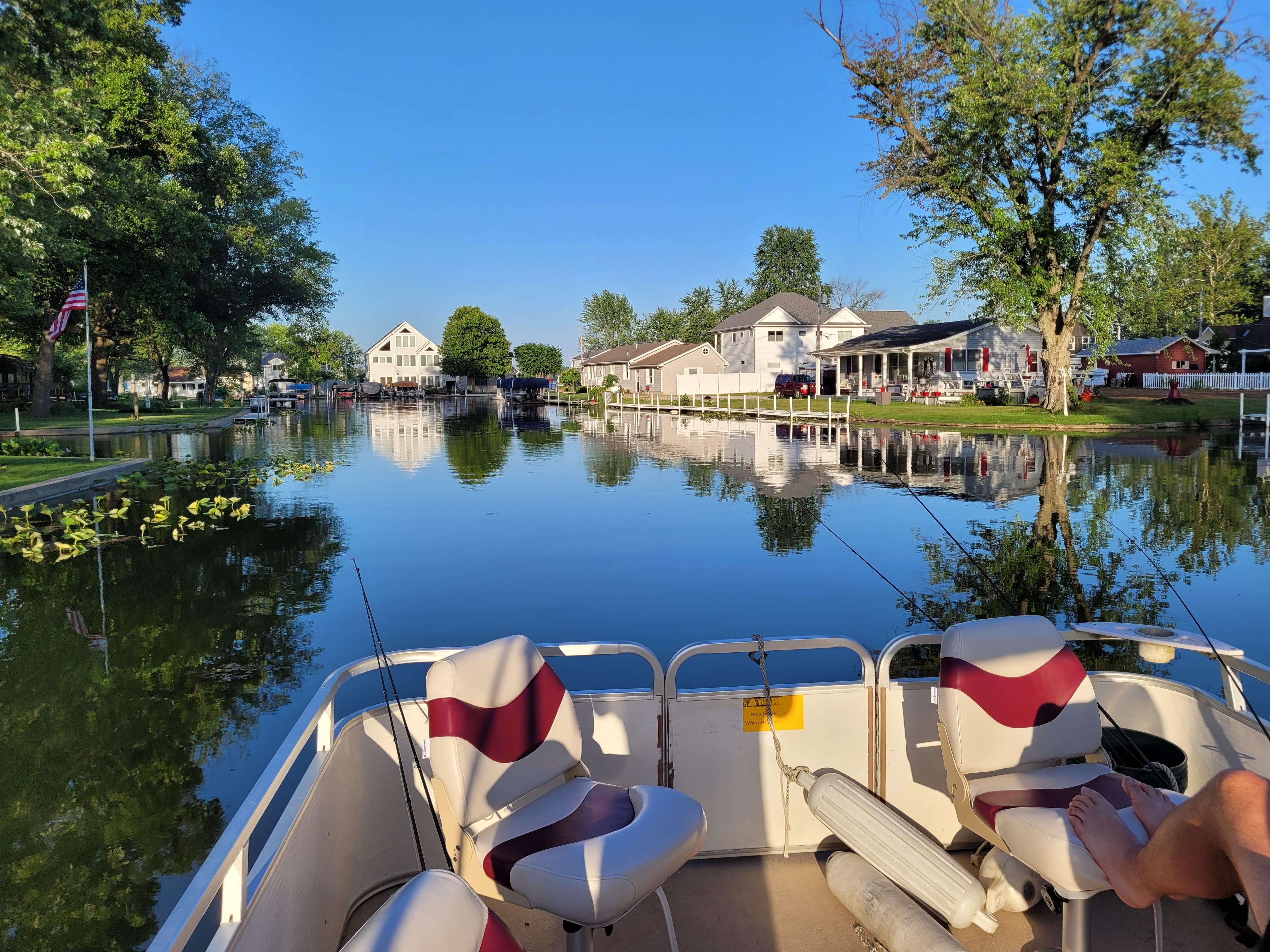 Cruising out the canal.