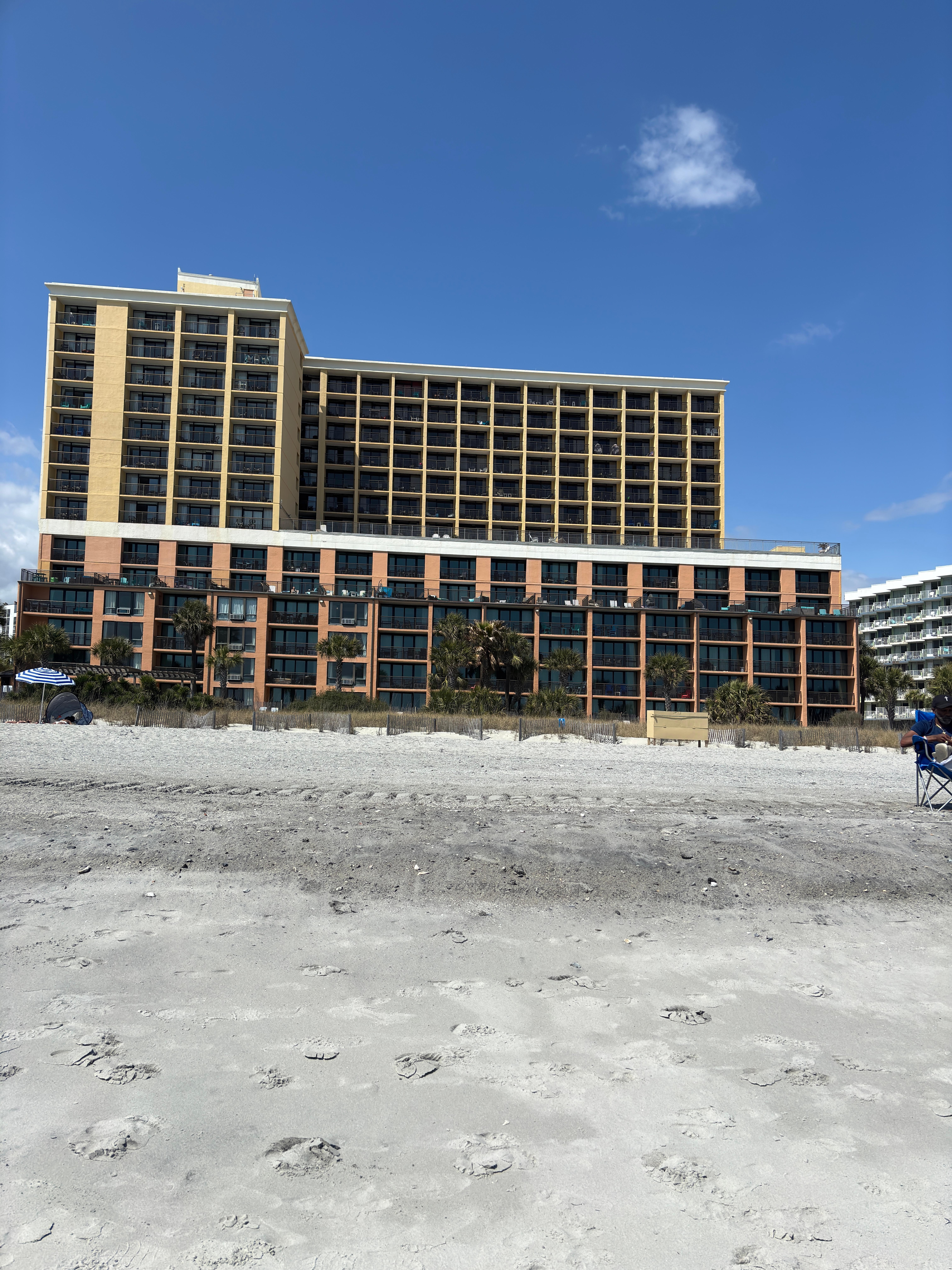 View of the condo from the beach