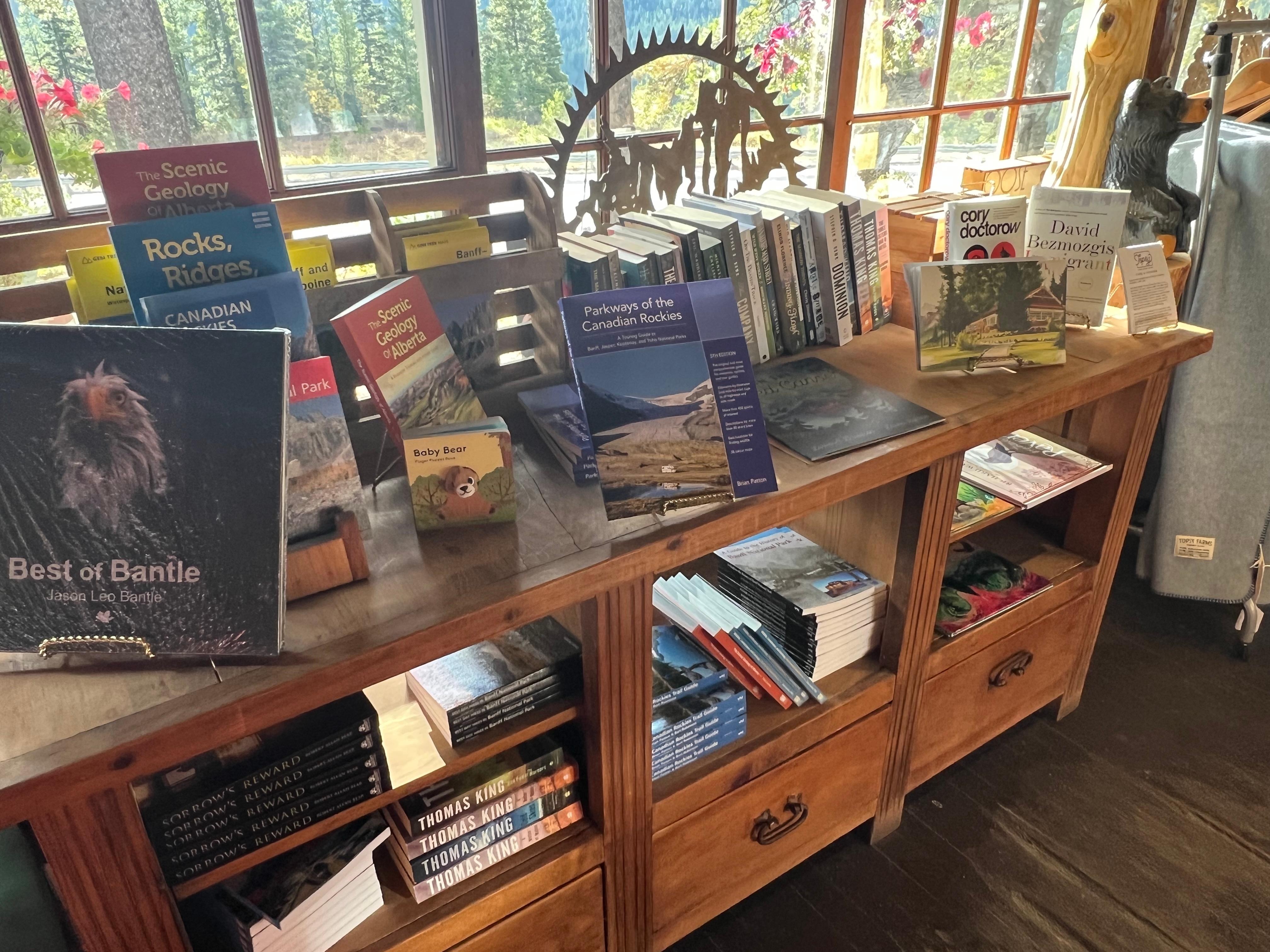 Merchandise for sale in the lodge