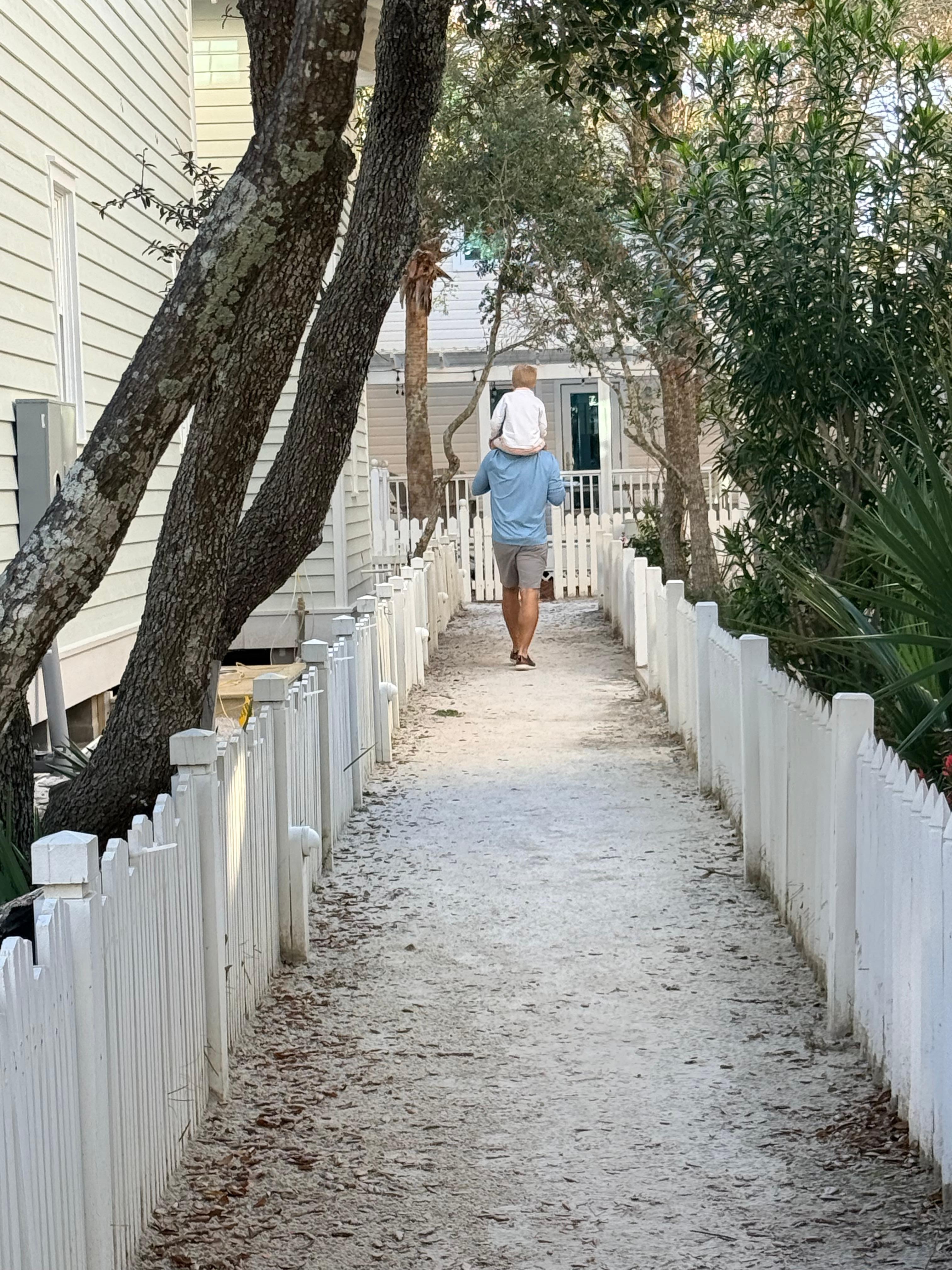 Cute sandy path leading to and from  Central Square