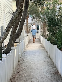 Cute sandy path leading to and from Central Square