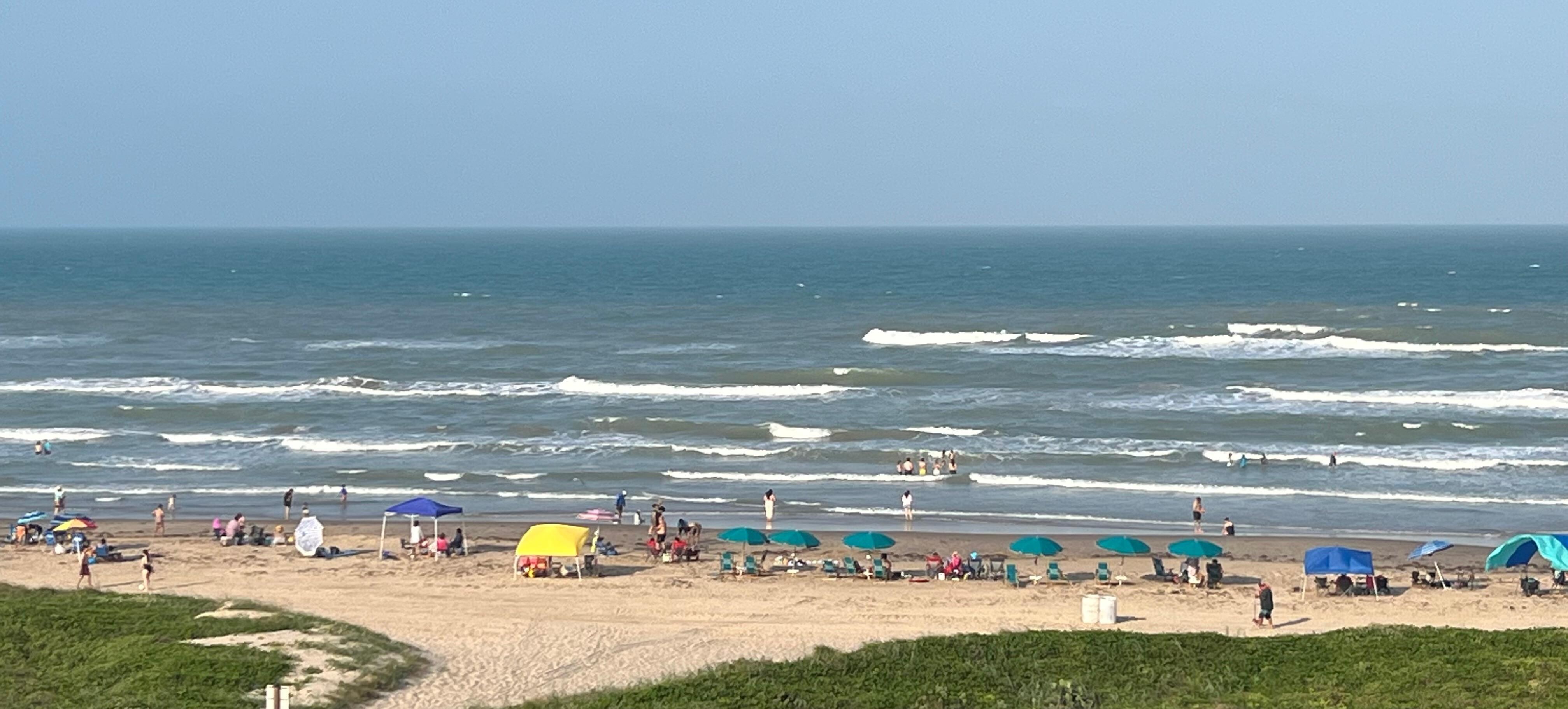 Balcony view of beach
