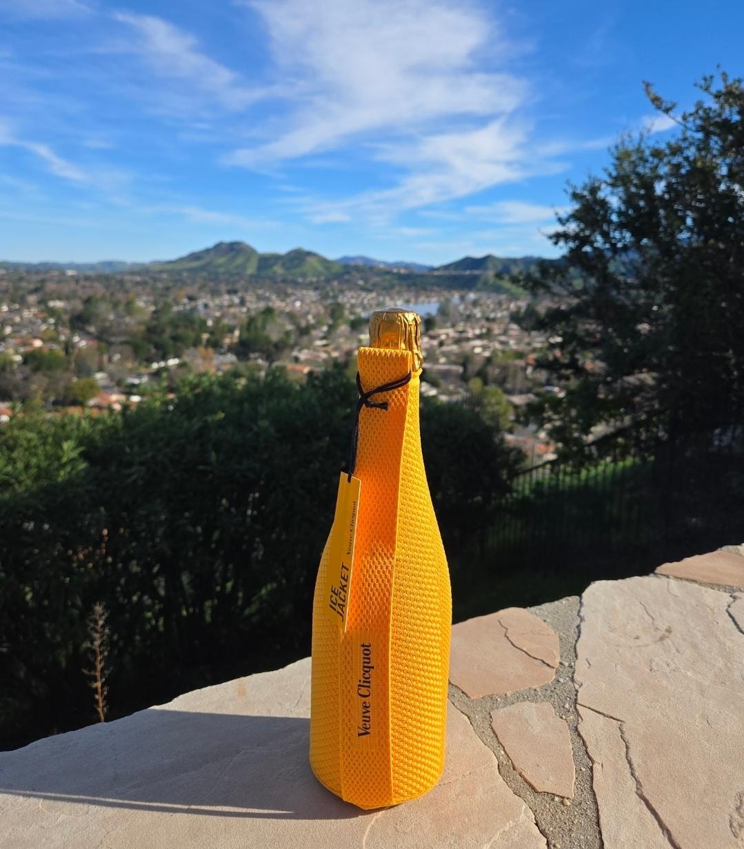 Champagne with a lovely view. 