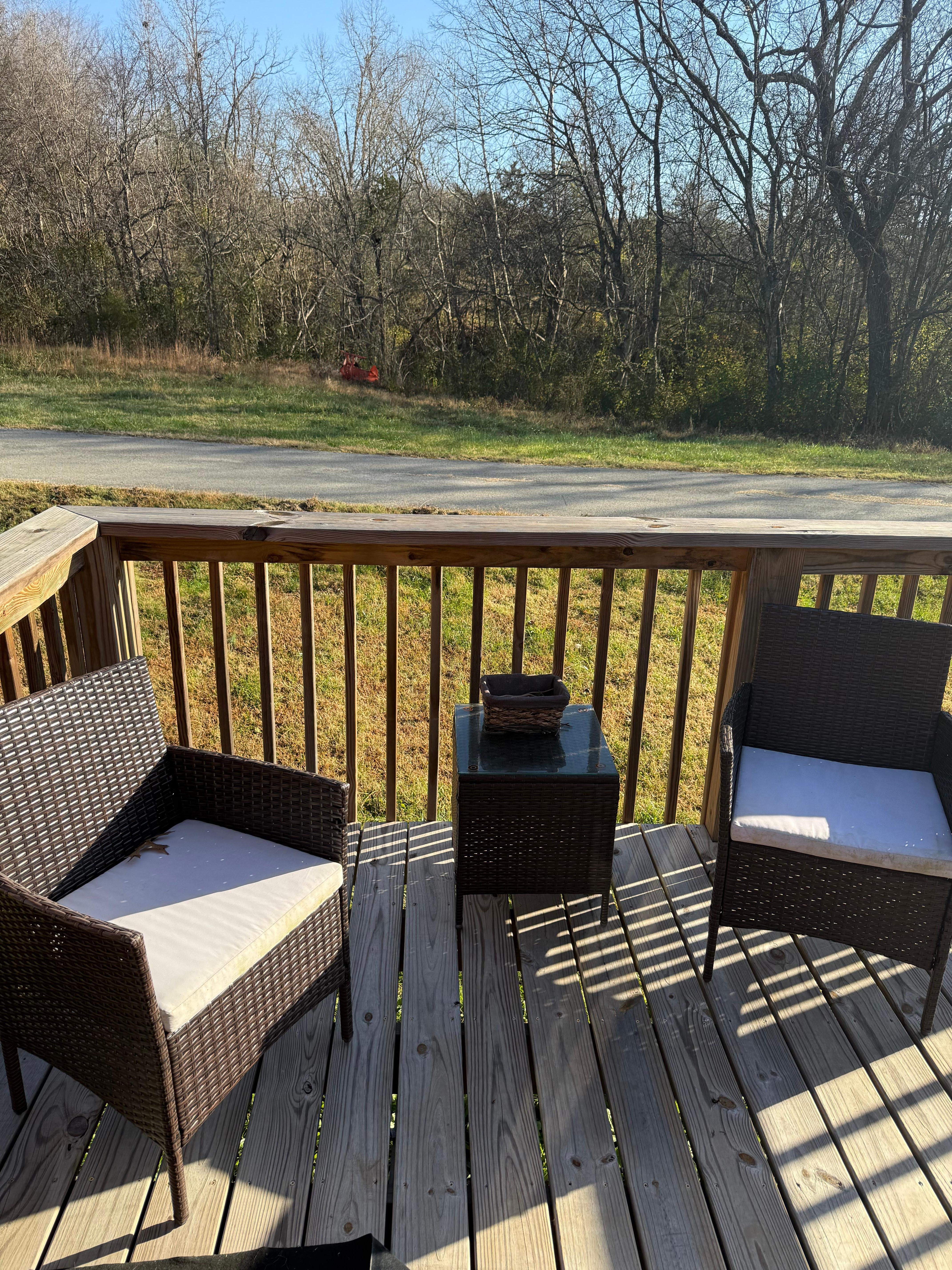 The view in front of back porch.